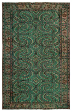 Retro Design Naturel Over Dyed Vintage Rug 5'9'' x 8'12'' ft 175 x 274 cm