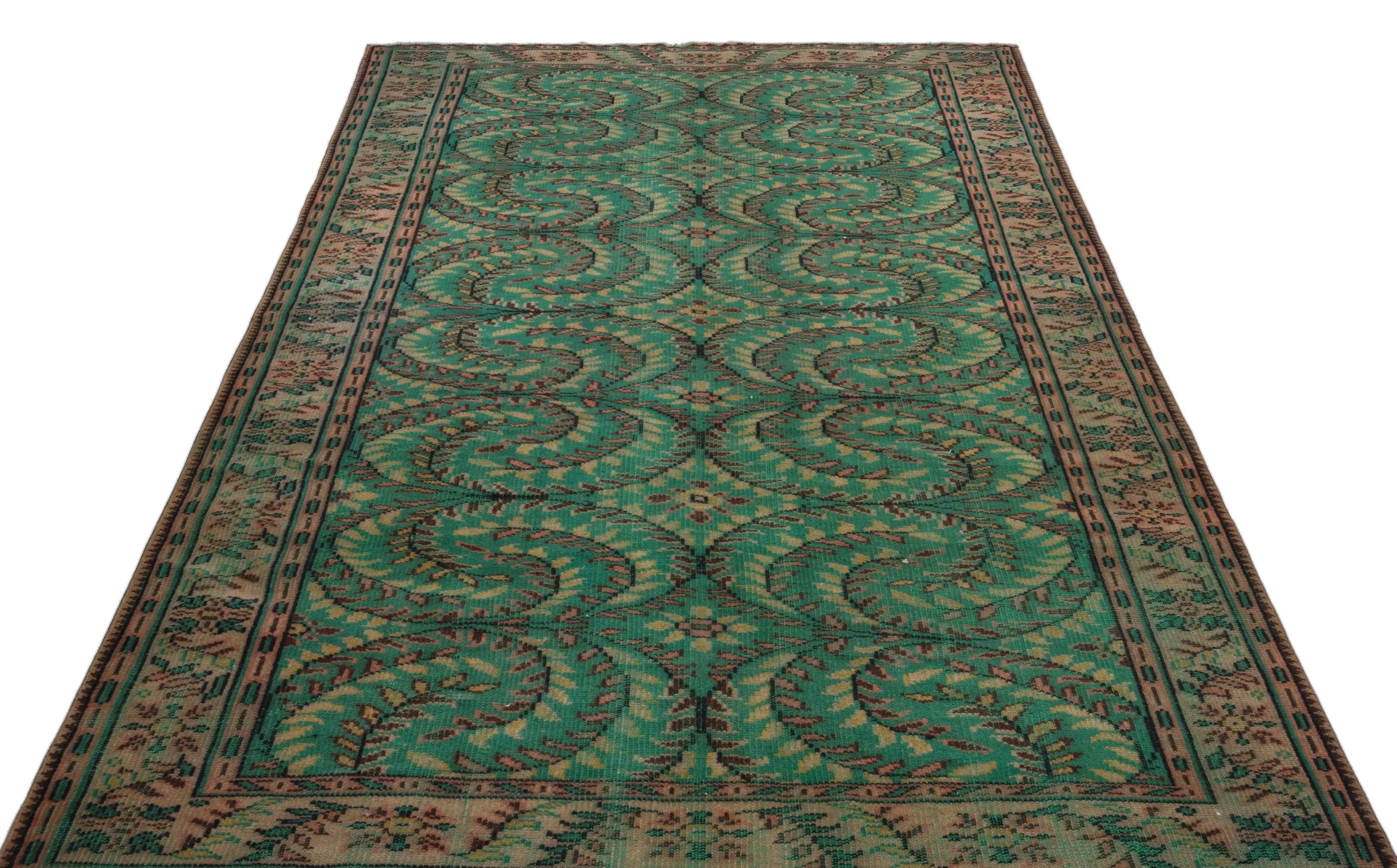 Retro Design Naturel Over Dyed Vintage Rug 5'9'' x 8'12'' ft 175 x 274 cm