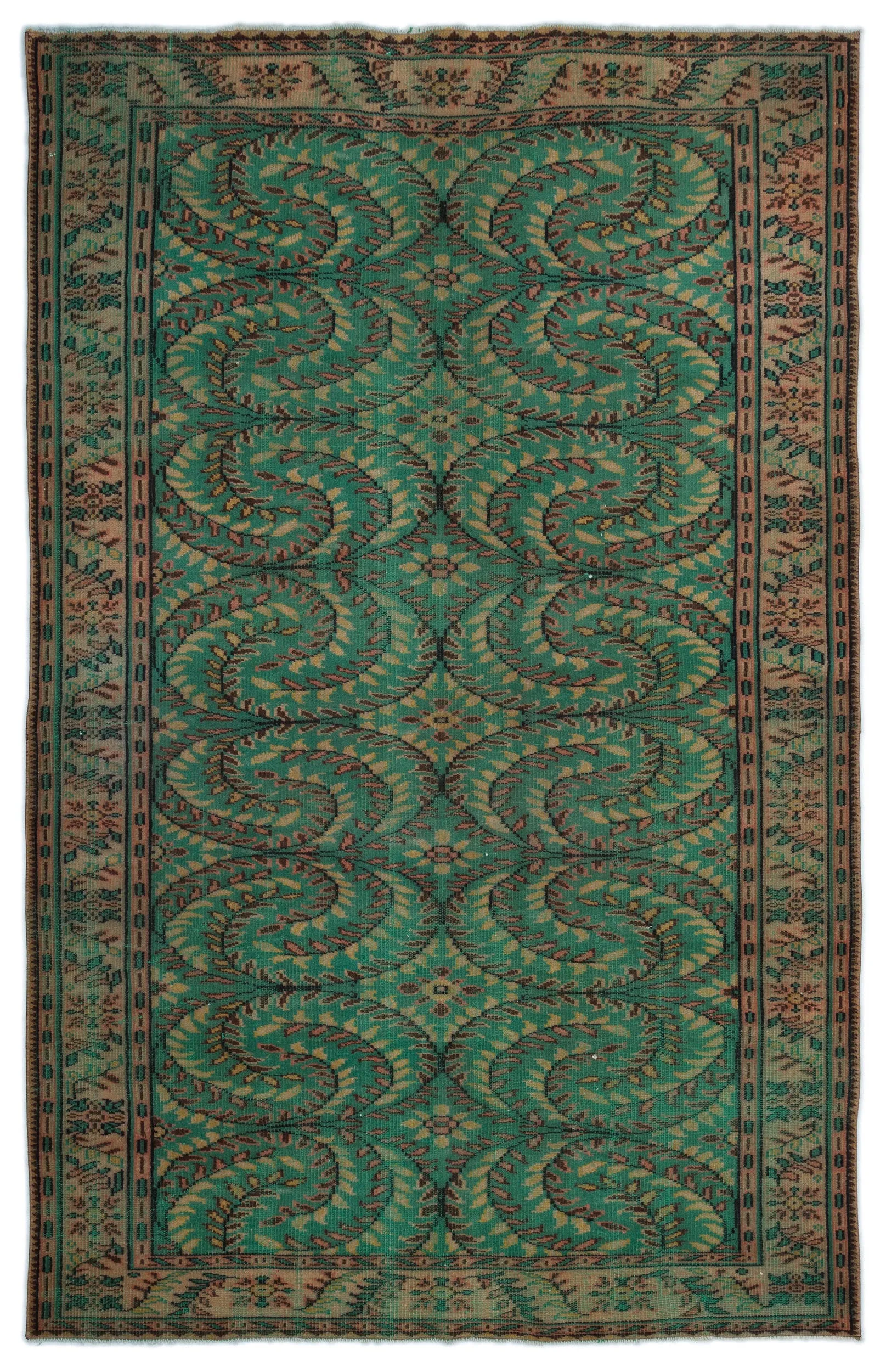 Retro Design Naturel Over Dyed Vintage Rug 5'9'' x 8'12'' ft 175 x 274 cm