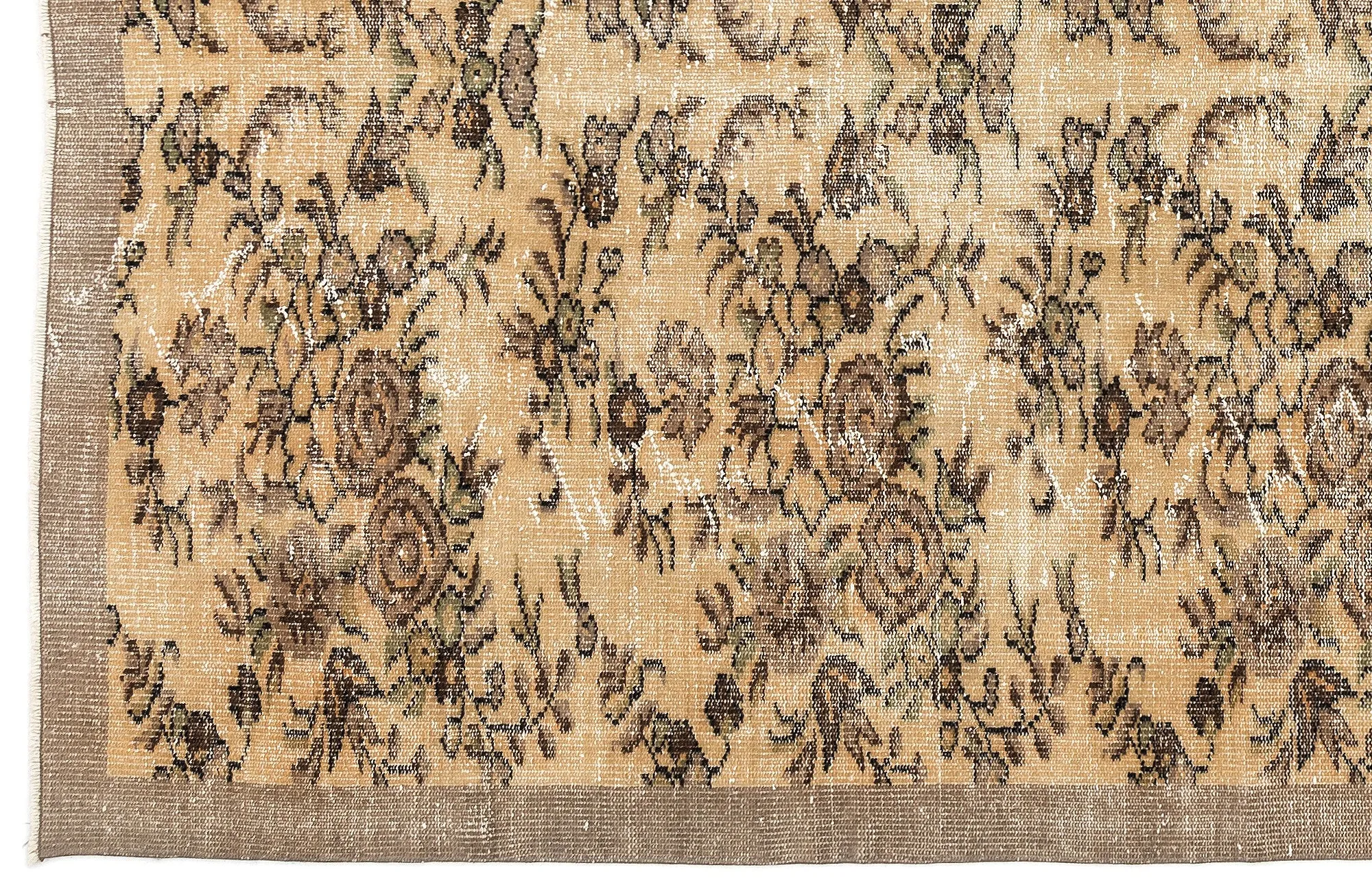 Retro Design Naturel Over Dyed Vintage Rug 5'9'' x 8'6'' ft 175 x 258 cm
