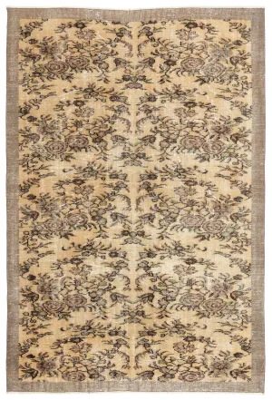Retro Design Naturel Over Dyed Vintage Rug 5'9'' x 8'6'' ft 175 x 258 cm