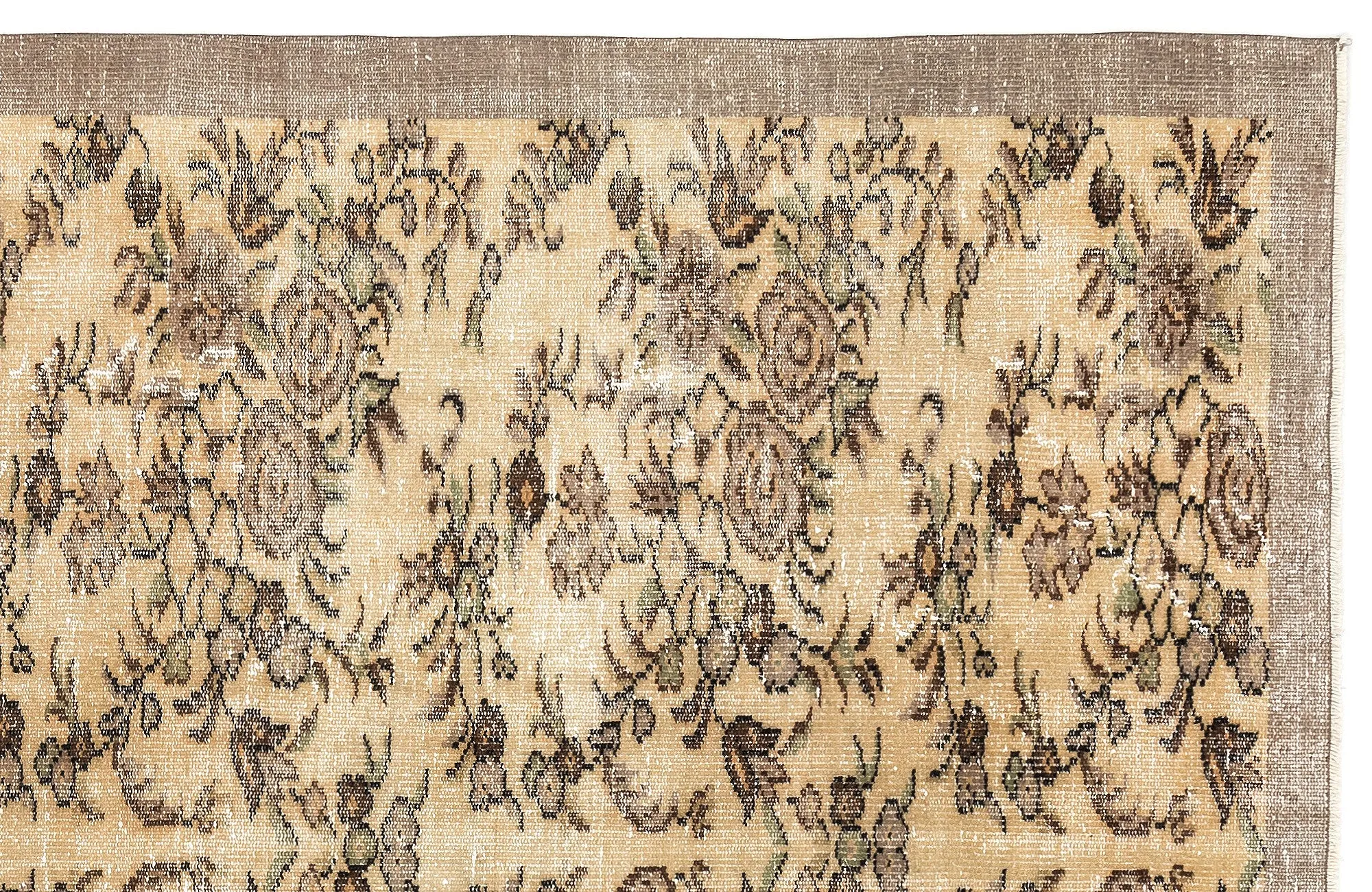 Retro Design Naturel Over Dyed Vintage Rug 5'9'' x 8'6'' ft 175 x 258 cm