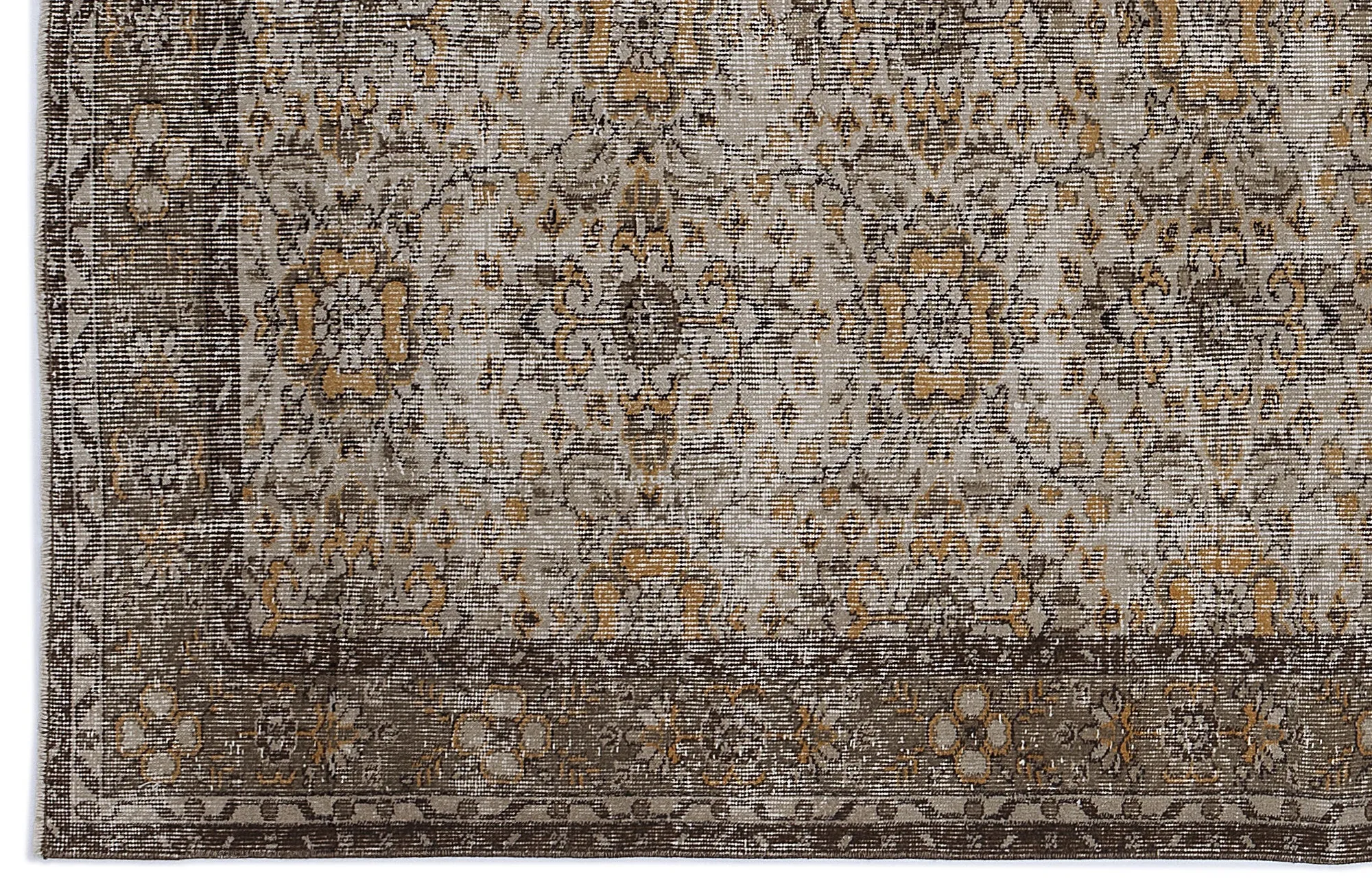 Retro Design Naturel Over Dyed Vintage Rug 5'9'' x 9'1'' ft 175 x 278 cm