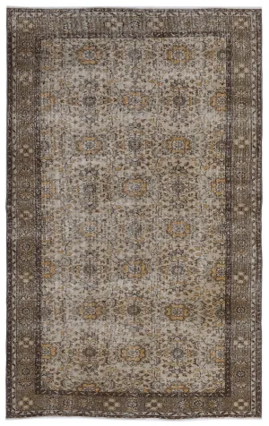 Retro Design Naturel Over Dyed Vintage Rug 5'9'' x 9'1'' ft 175 x 278 cm