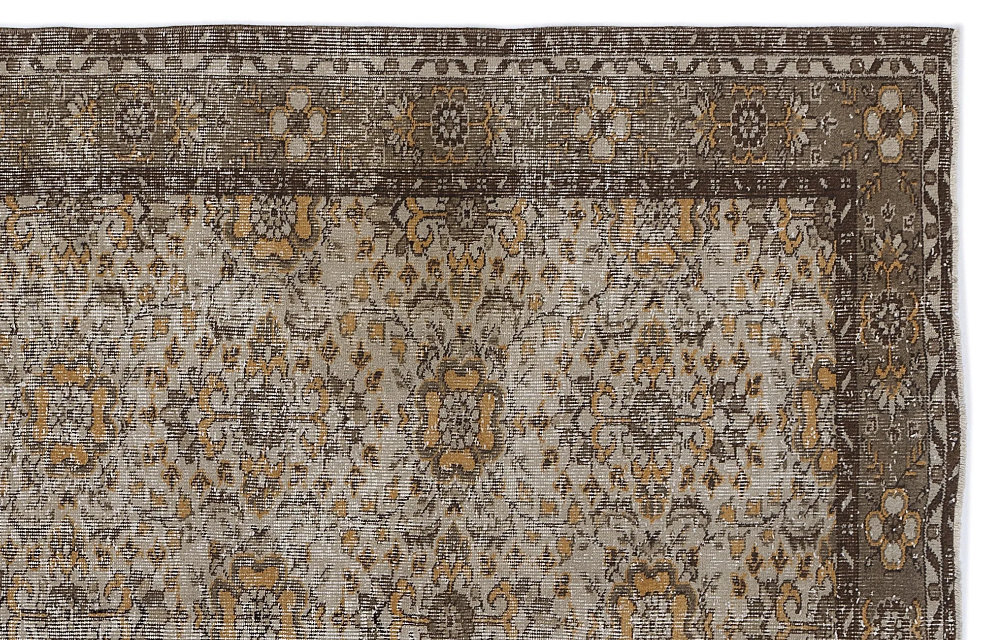 Retro Design Naturel Over Dyed Vintage Rug 5'9'' x 9'1'' ft 175 x 278 cm