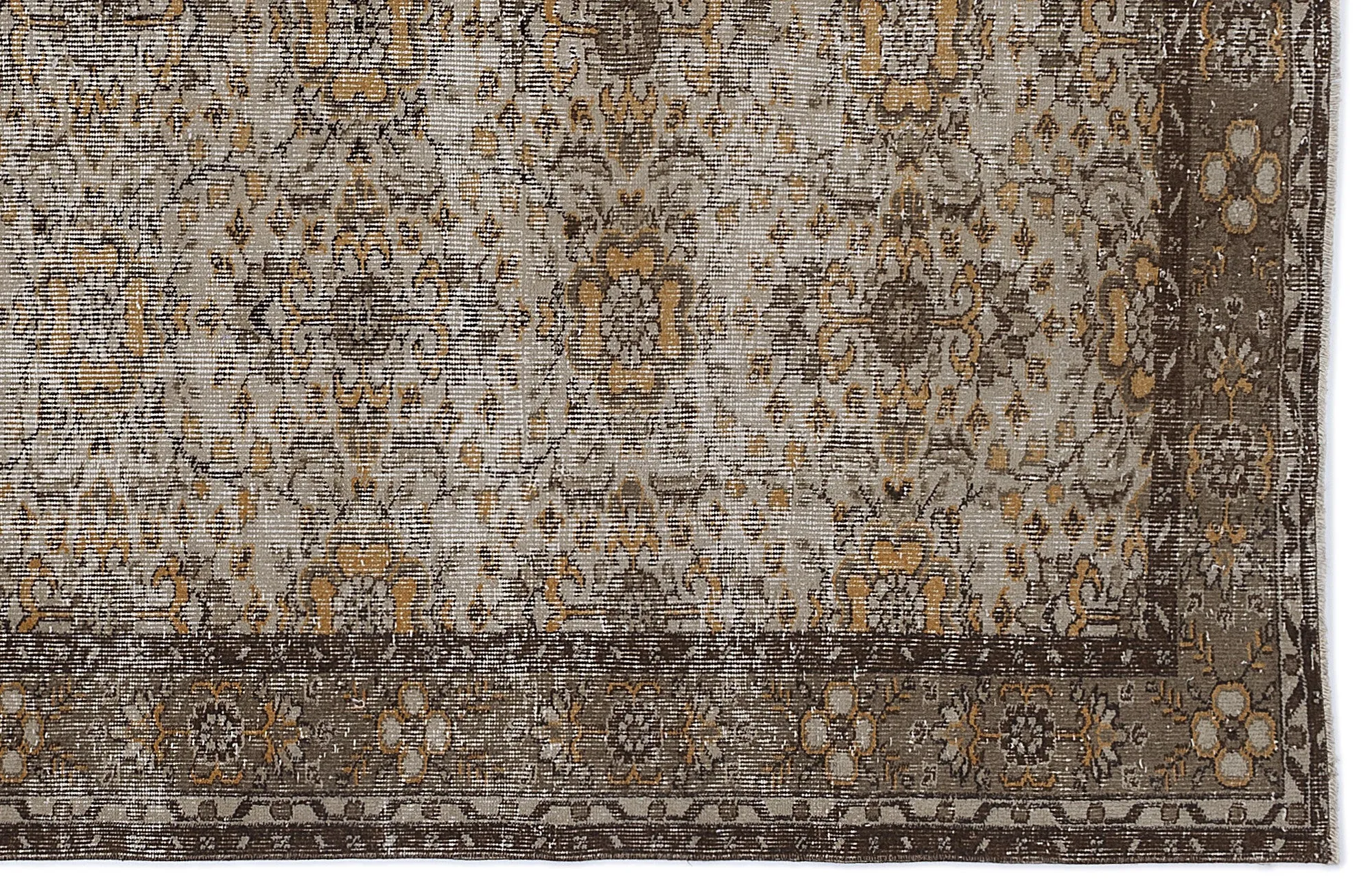 Retro Design Naturel Over Dyed Vintage Rug 5'9'' x 9'1'' ft 175 x 278 cm