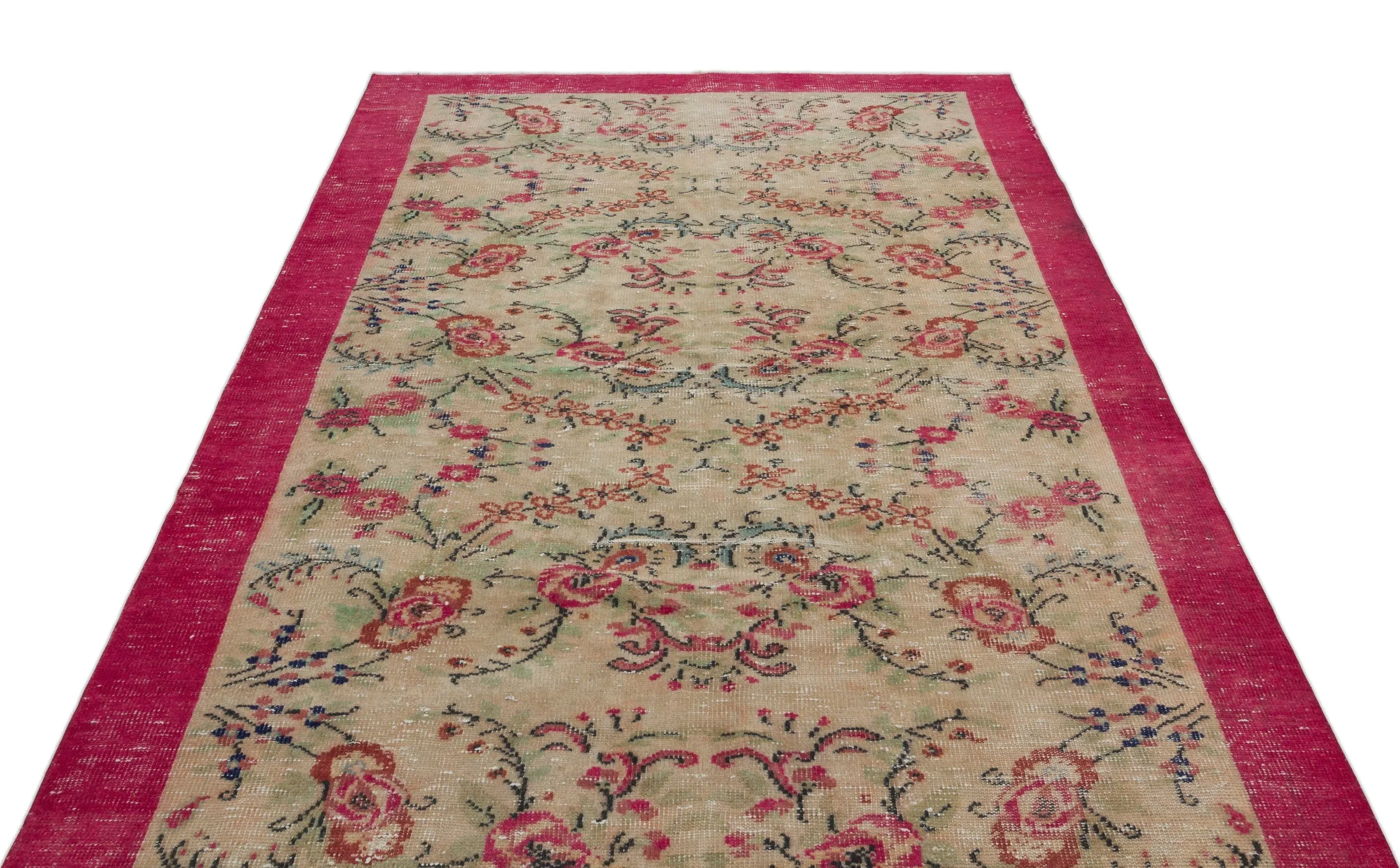 Retro Design Naturel Over Dyed Vintage Rug 5'9'' x 9'3'' ft 174 x 282 cm