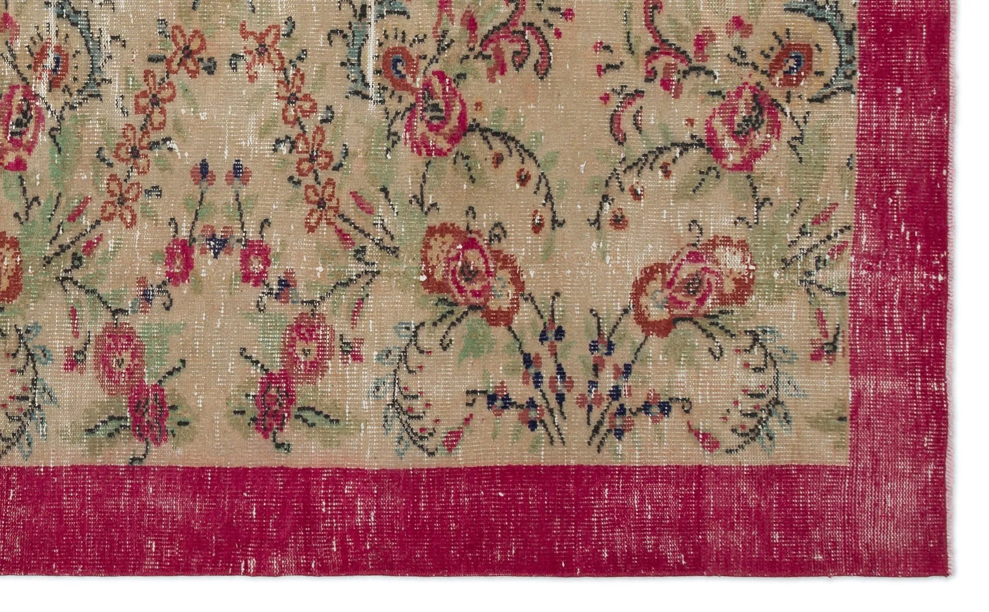Retro Design Naturel Over Dyed Vintage Rug 5'9'' x 9'3'' ft 174 x 282 cm