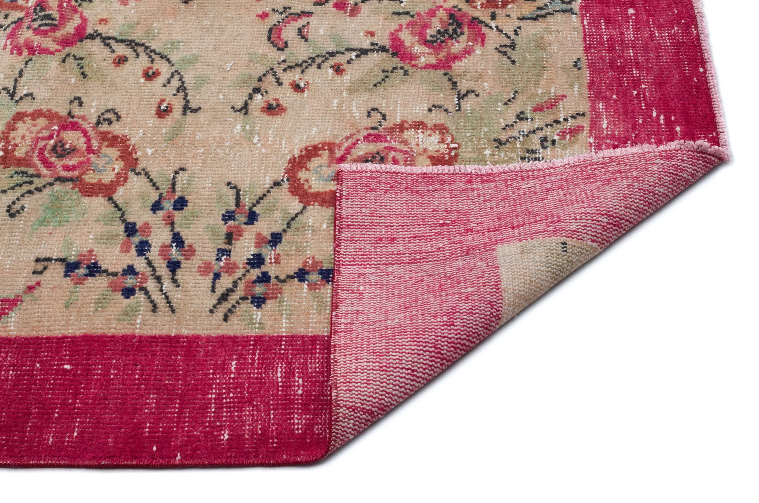 Retro Design Naturel Over Dyed Vintage Rug 5'9'' x 9'3'' ft 174 x 282 cm