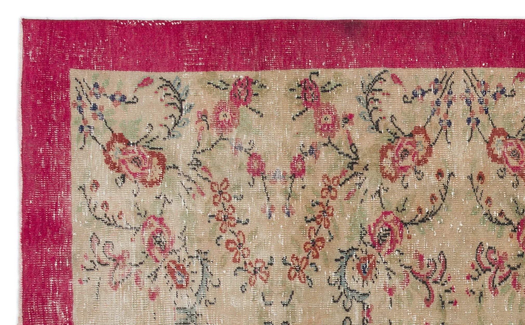 Retro Design Naturel Over Dyed Vintage Rug 5'9'' x 9'3'' ft 174 x 282 cm