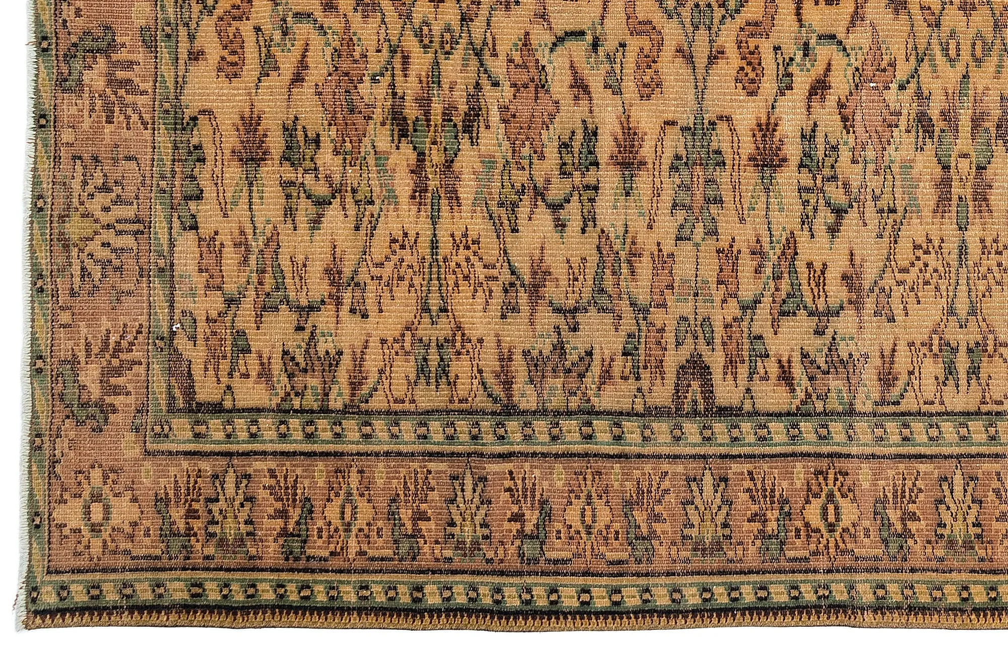 Retro Design Naturel Over Dyed Vintage Rug 6'2'' x 8'8'' ft 188 x 263 cm