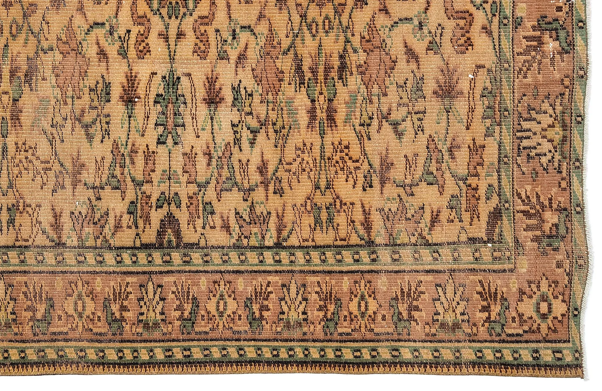 Retro Design Naturel Over Dyed Vintage Rug 6'2'' x 8'8'' ft 188 x 263 cm
