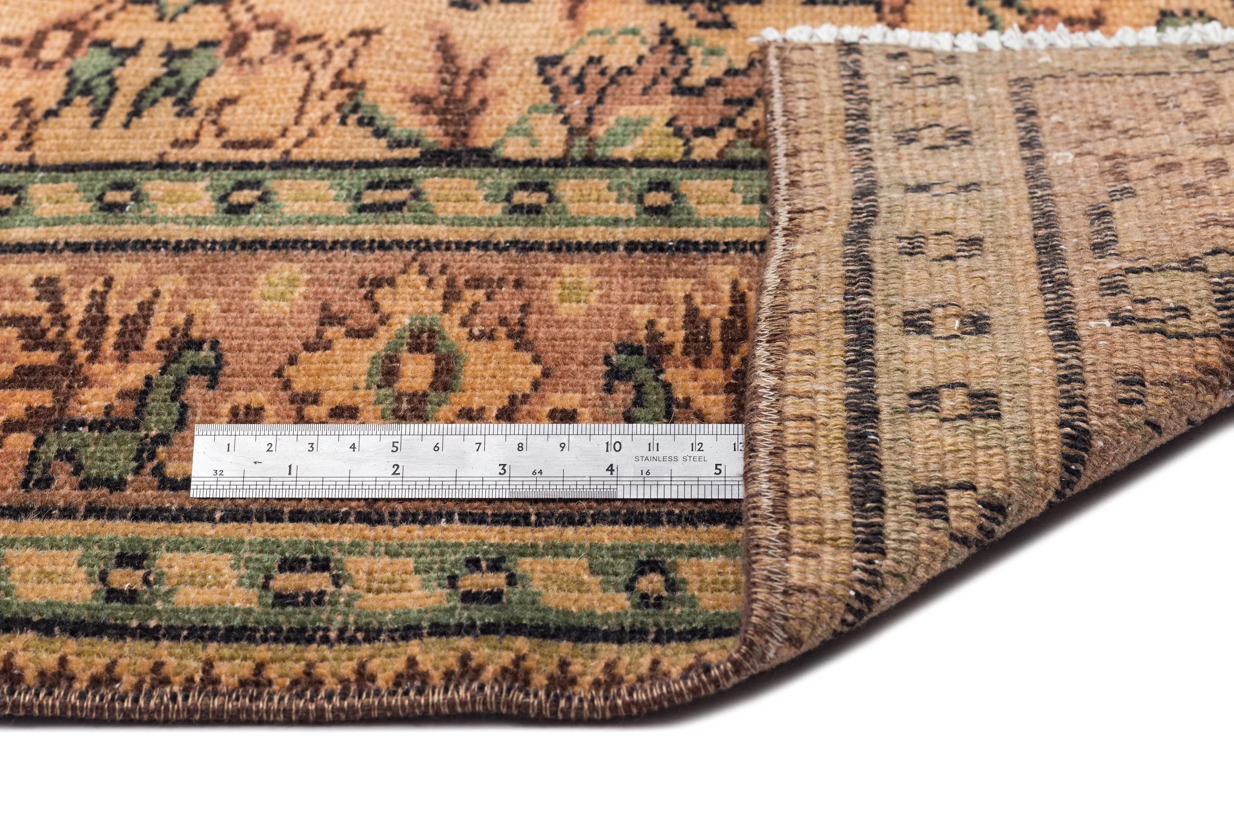 Retro Design Naturel Over Dyed Vintage Rug 6'2'' x 8'8'' ft 188 x 263 cm