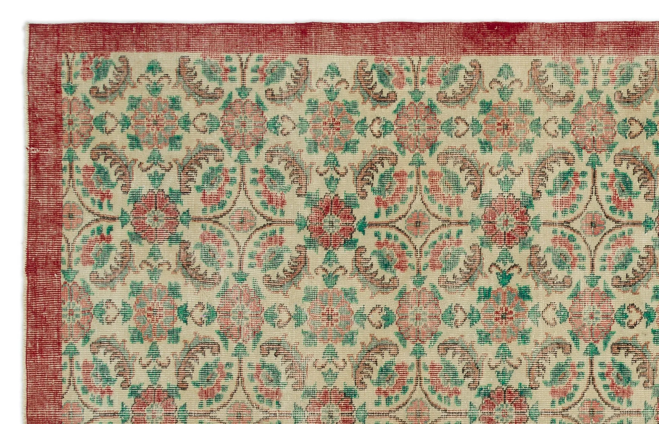 Retro Design Naturel Over Dyed Vintage Rug 6'4'' x 9'11'' ft 193 x 301 cm