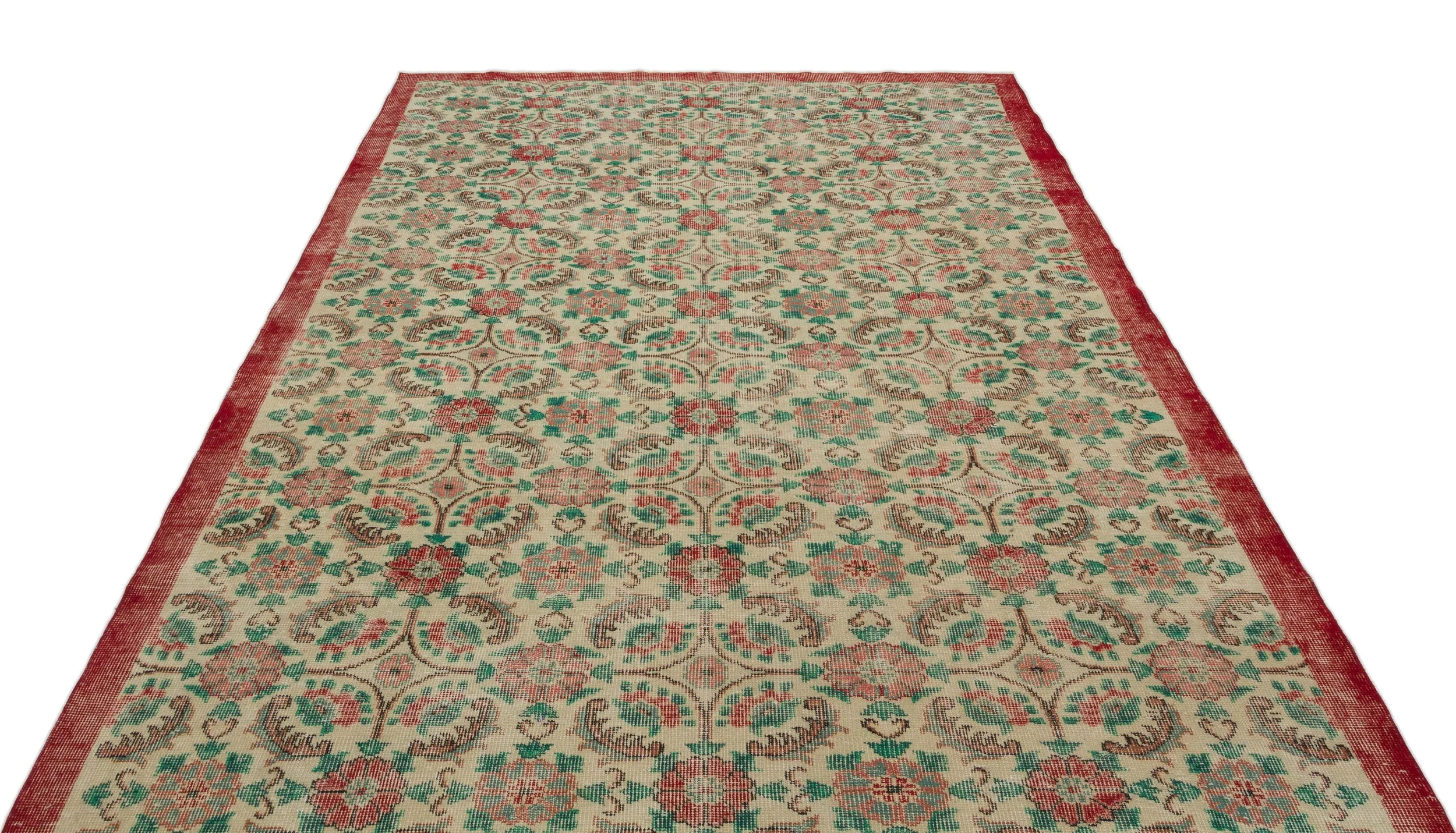 Retro Design Naturel Over Dyed Vintage Rug 6'4'' x 9'11'' ft 193 x 301 cm