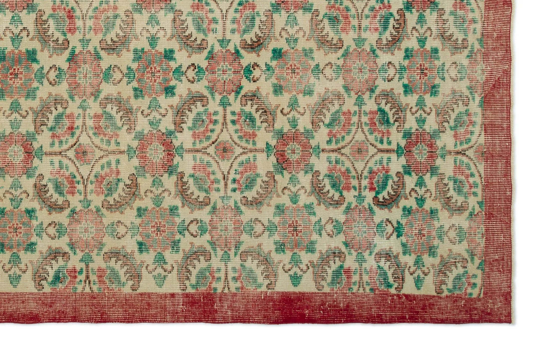 Retro Design Naturel Over Dyed Vintage Rug 6'4'' x 9'11'' ft 193 x 301 cm