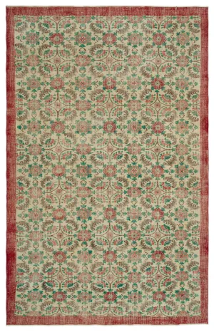 Retro Design Naturel Over Dyed Vintage Rug 6'4'' x 9'11'' ft 193 x 301 cm