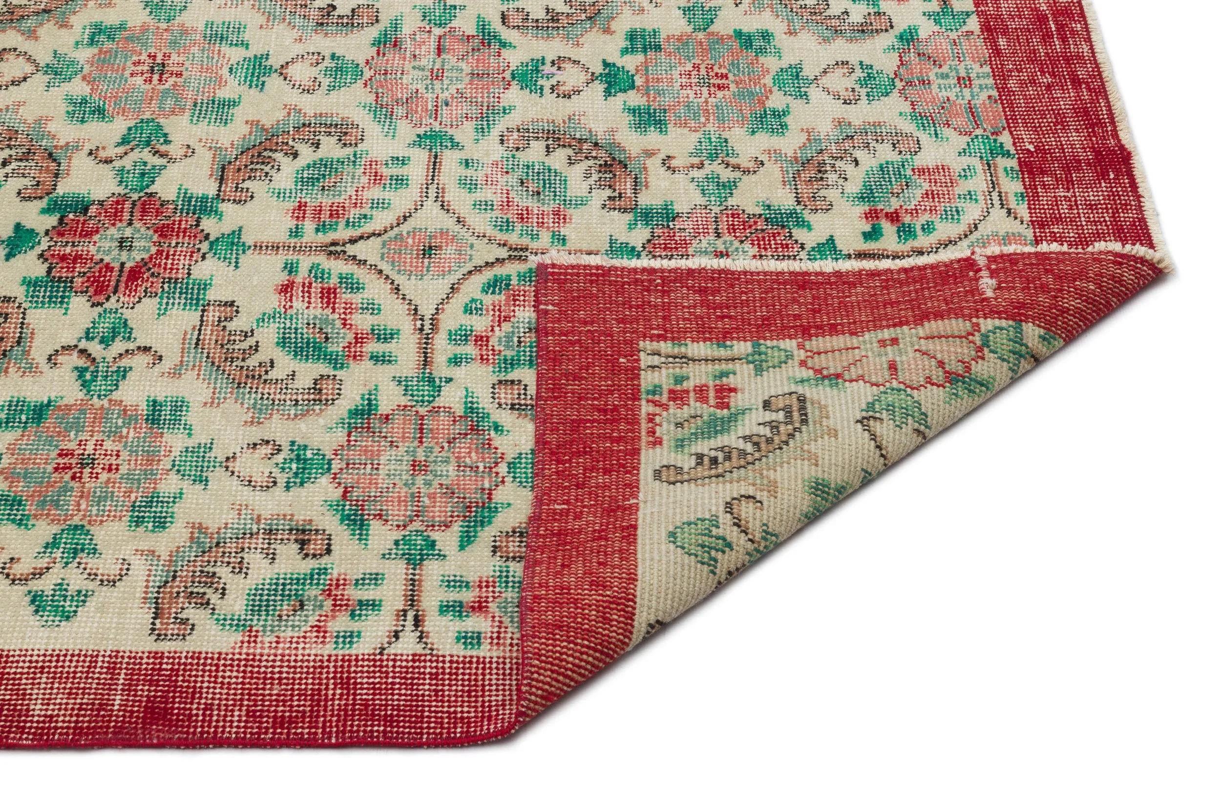 Retro Design Naturel Over Dyed Vintage Rug 6'4'' x 9'11'' ft 193 x 301 cm