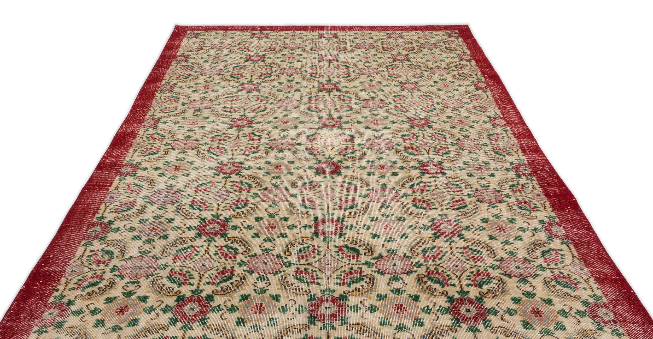 Retro Design Naturel Over Dyed Vintage Rug 6'7'' x 10'6'' ft 200 x 320 cm