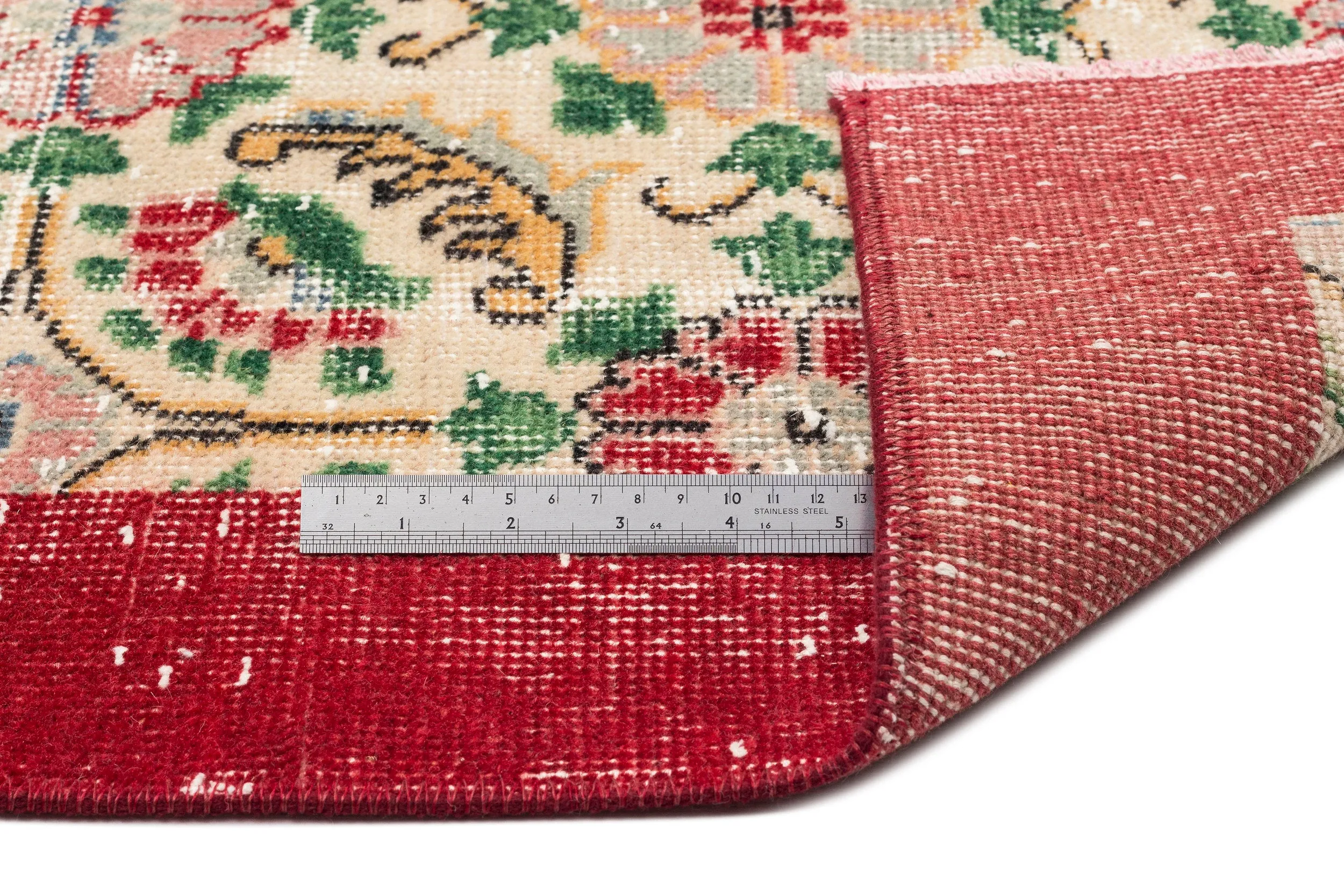 Retro Design Naturel Over Dyed Vintage Rug 6'7'' x 10'6'' ft 200 x 320 cm