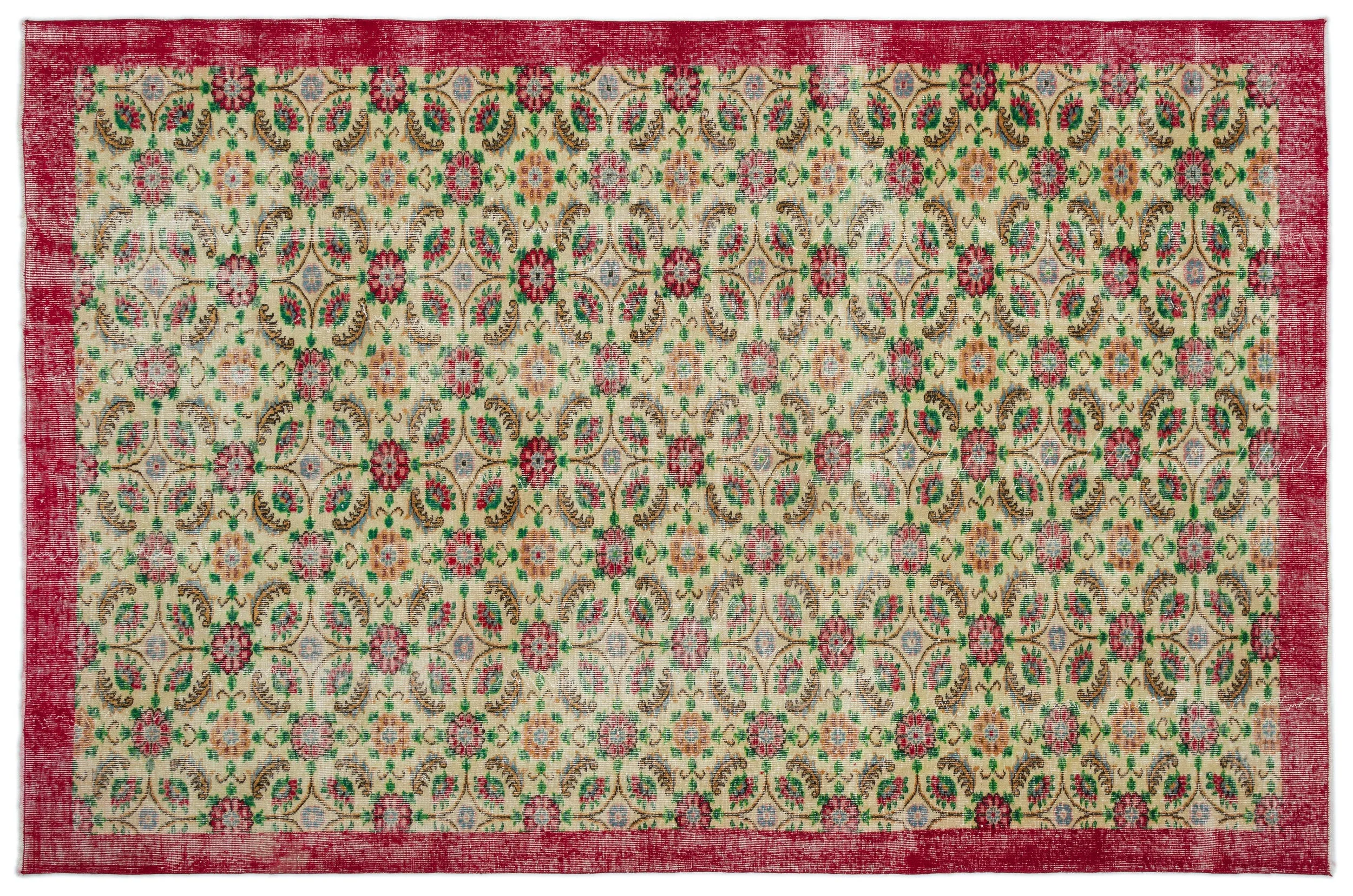 Retro Design Naturel Over Dyed Vintage Rug 6'9'' x 10'5'' ft 207 x 317 cm