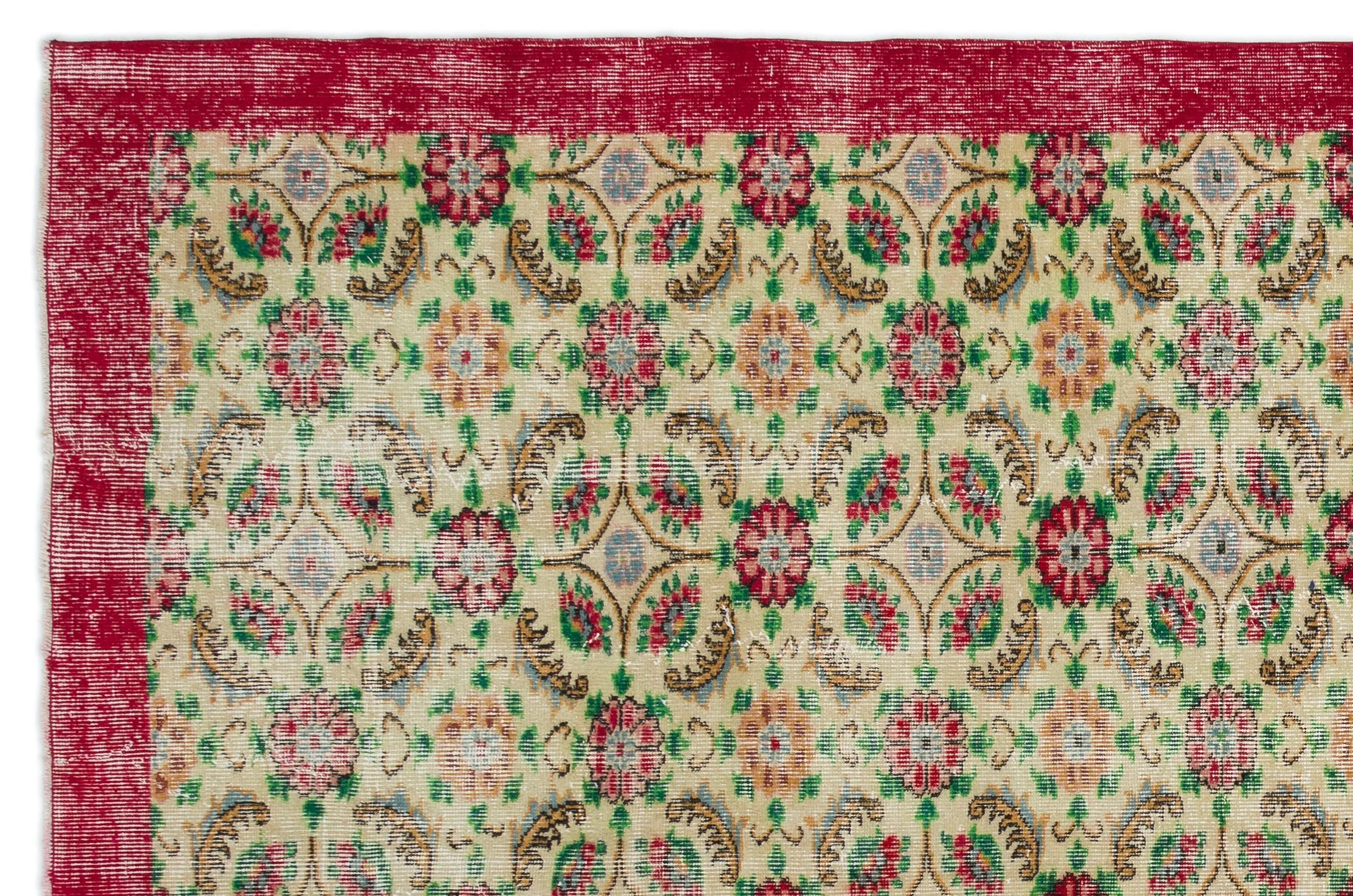 Retro Design Naturel Over Dyed Vintage Rug 6'9'' x 10'5'' ft 207 x 317 cm