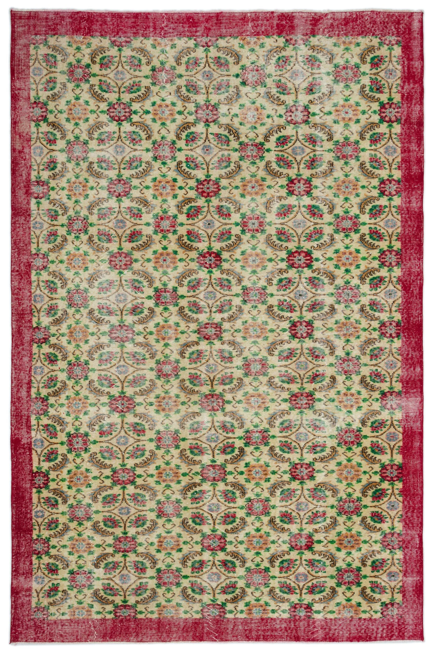 Retro Design Naturel Over Dyed Vintage Rug 6'9'' x 10'5'' ft 207 x 317 cm