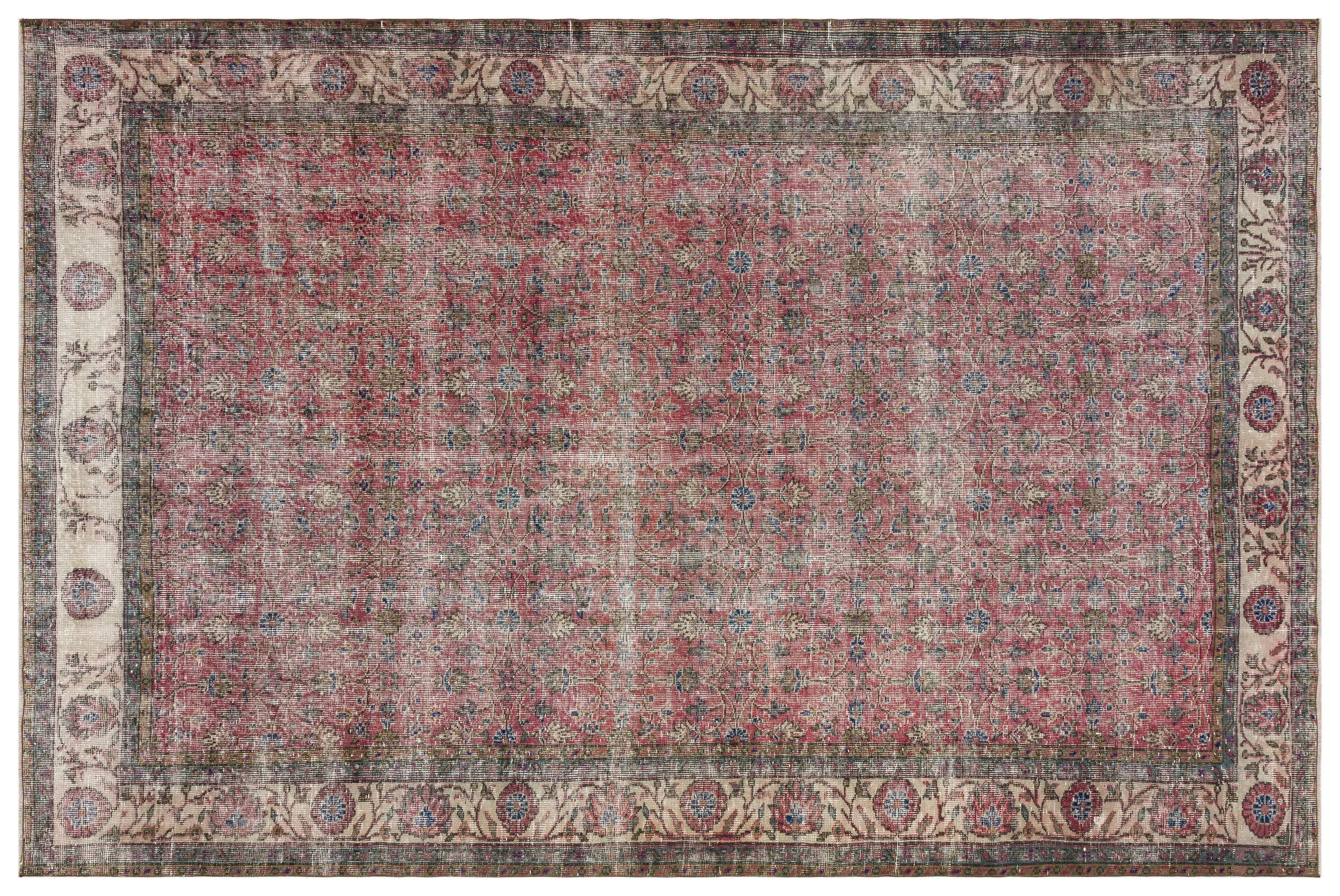 Retro Design Naturel Over Dyed Vintage Rug 7'2'' x 10'7'' ft 219 x 323 cm