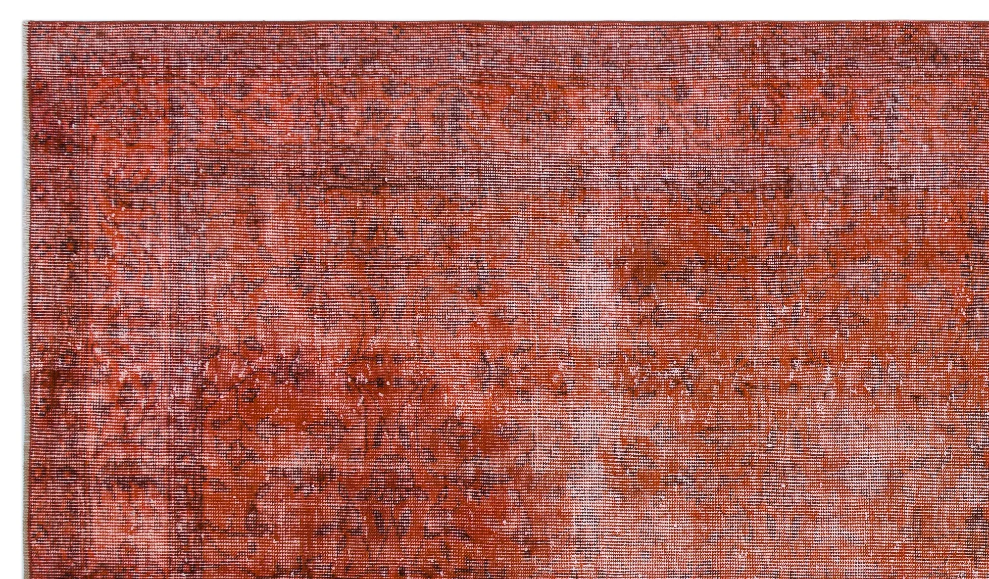 Retro Design Orange Over Dyed Vintage Rug 5'4'' x 9'3'' ft 162 x 281 cm