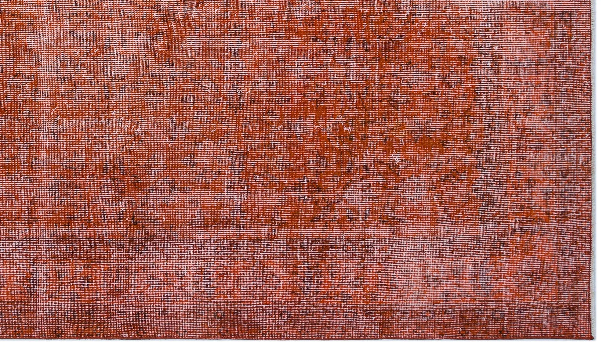 Retro Design Orange Over Dyed Vintage Rug 5'4'' x 9'3'' ft 162 x 281 cm