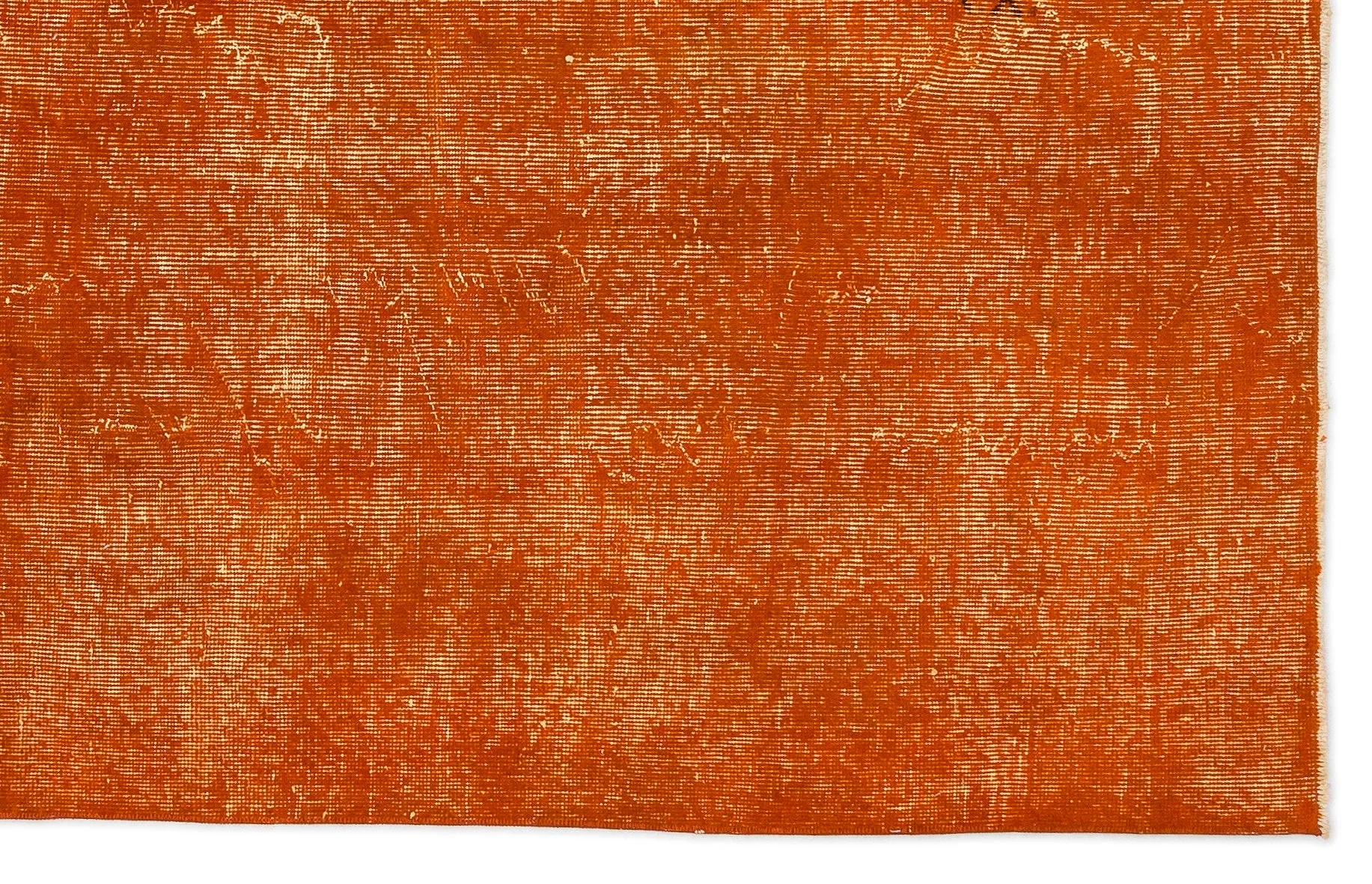 Retro Design Orange Over Dyed Vintage Rug 5'7'' x 8'10'' ft 170 x 270 cm