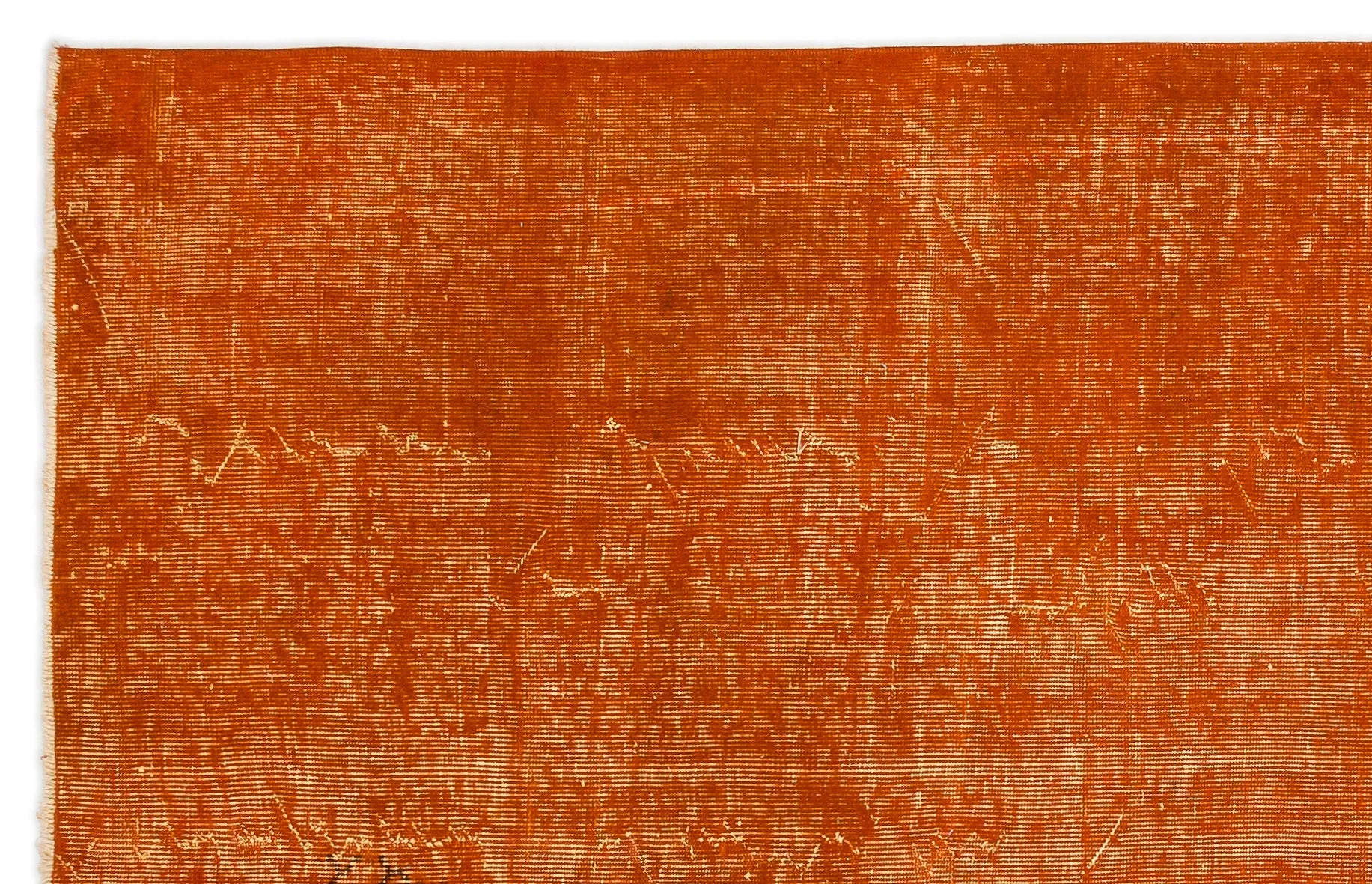 Retro Design Orange Over Dyed Vintage Rug 5'7'' x 8'10'' ft 170 x 270 cm