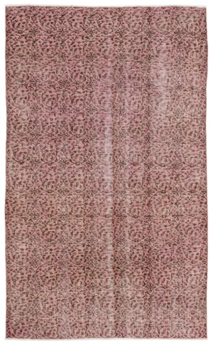 Retro Design Pink Over Dyed Vintage Rug 5'2'' x 8'4'' ft 157 x 253 cm