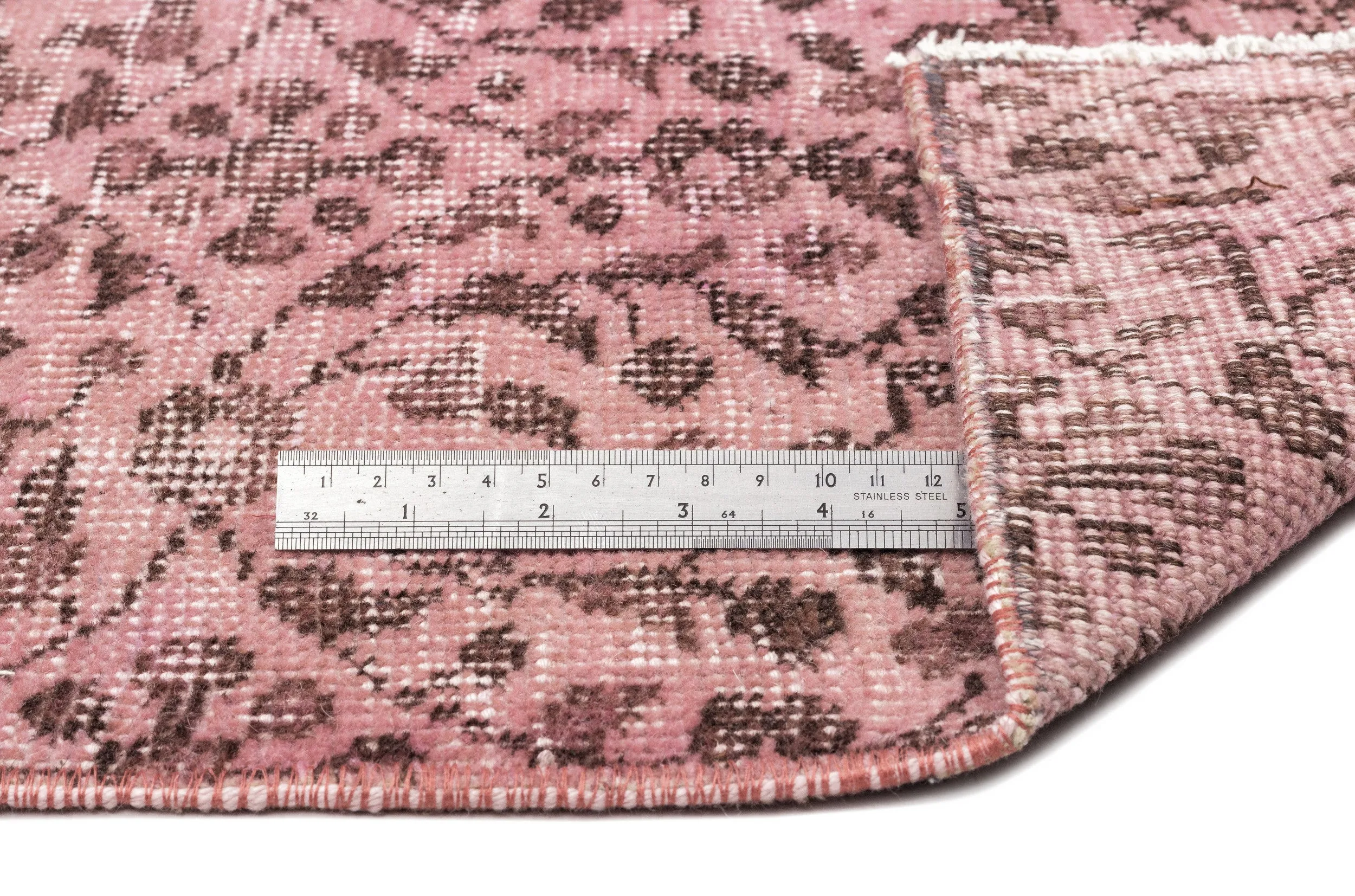 Retro Design Pink Over Dyed Vintage Rug 5'2'' x 8'4'' ft 157 x 253 cm