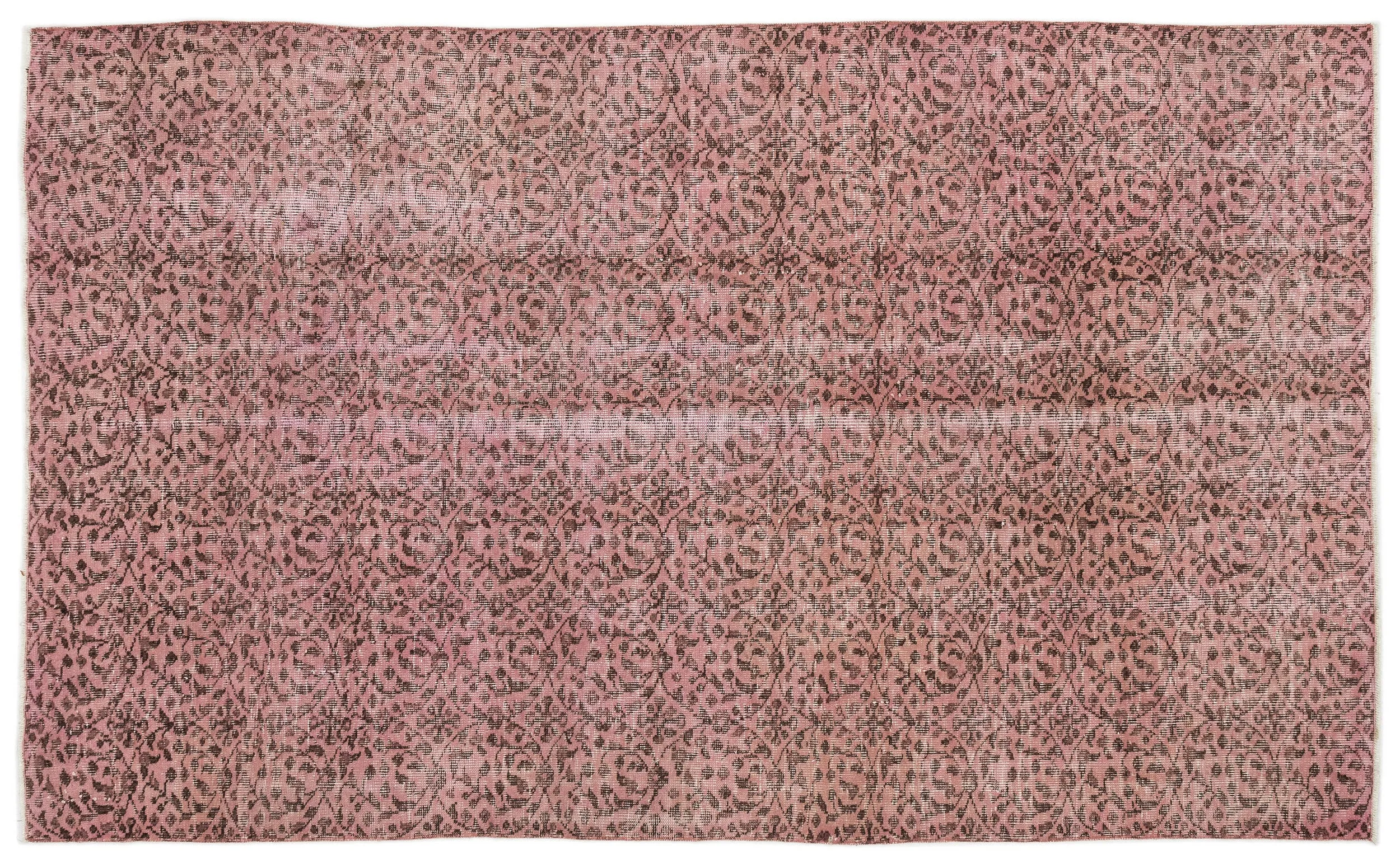 Retro Design Pink Over Dyed Vintage Rug 5'2'' x 8'4'' ft 157 x 253 cm