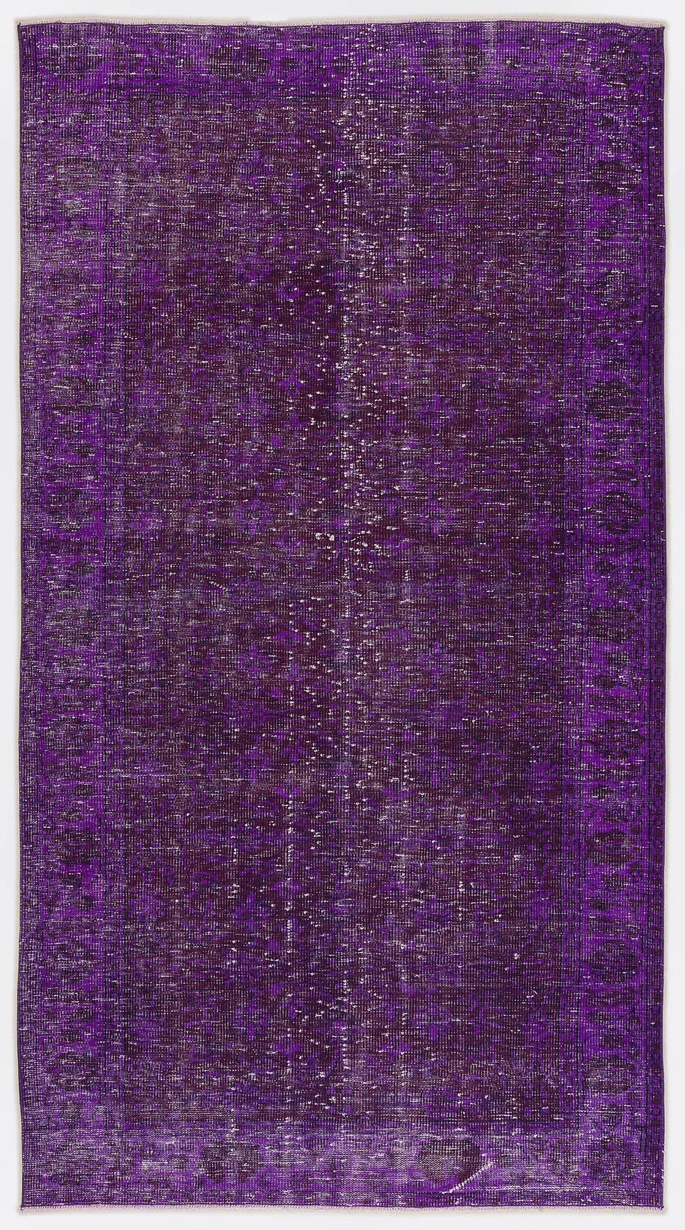 Retro Design Purple Over Dyed Vintage Rug 4'11'' x 9'2'' ft 150 x 280 cm