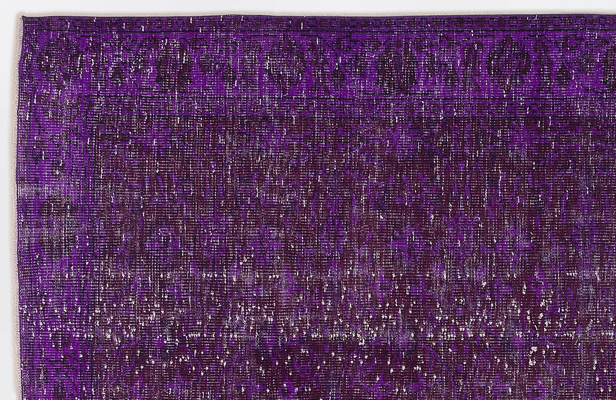 Retro Design Purple Over Dyed Vintage Rug 4'11'' x 9'2'' ft 150 x 280 cm