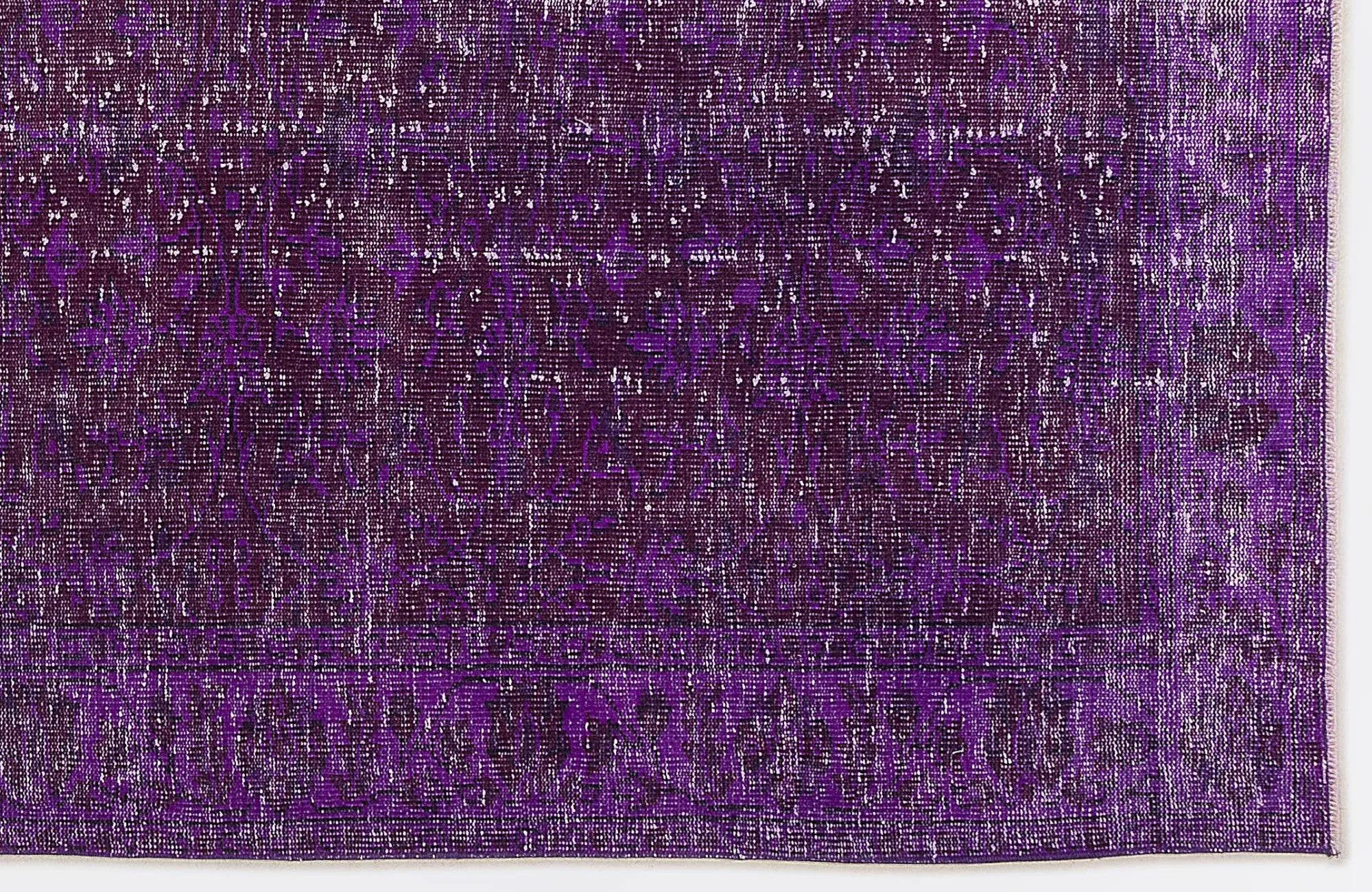 Retro Design Purple Over Dyed Vintage Rug 4'11'' x 9'2'' ft 150 x 280 cm