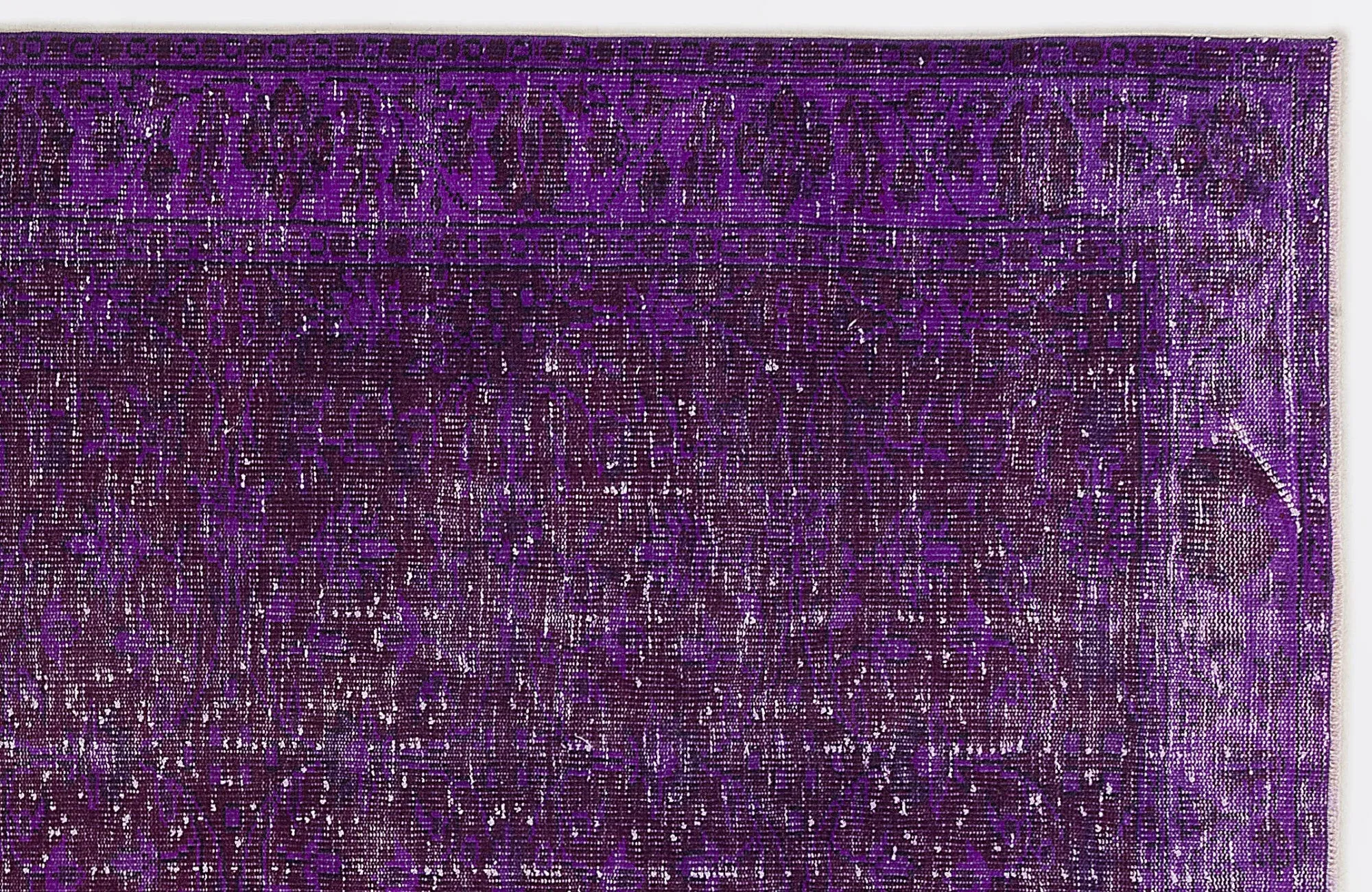 Retro Design Purple Over Dyed Vintage Rug 4'11'' x 9'2'' ft 150 x 280 cm