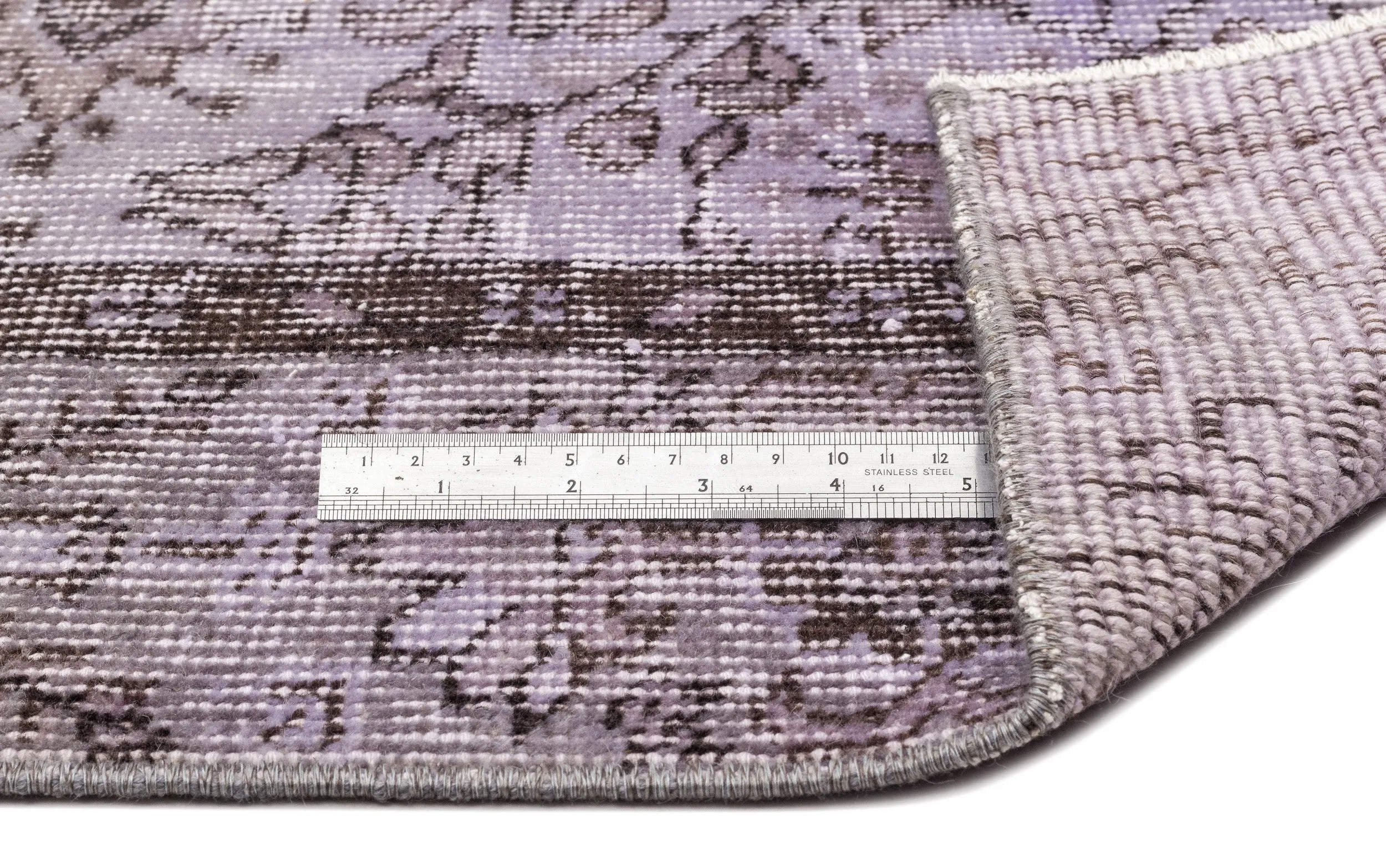 Retro Design Purple Over Dyed Vintage Rug 4'8'' x 8'2'' ft 142 x 250 cm