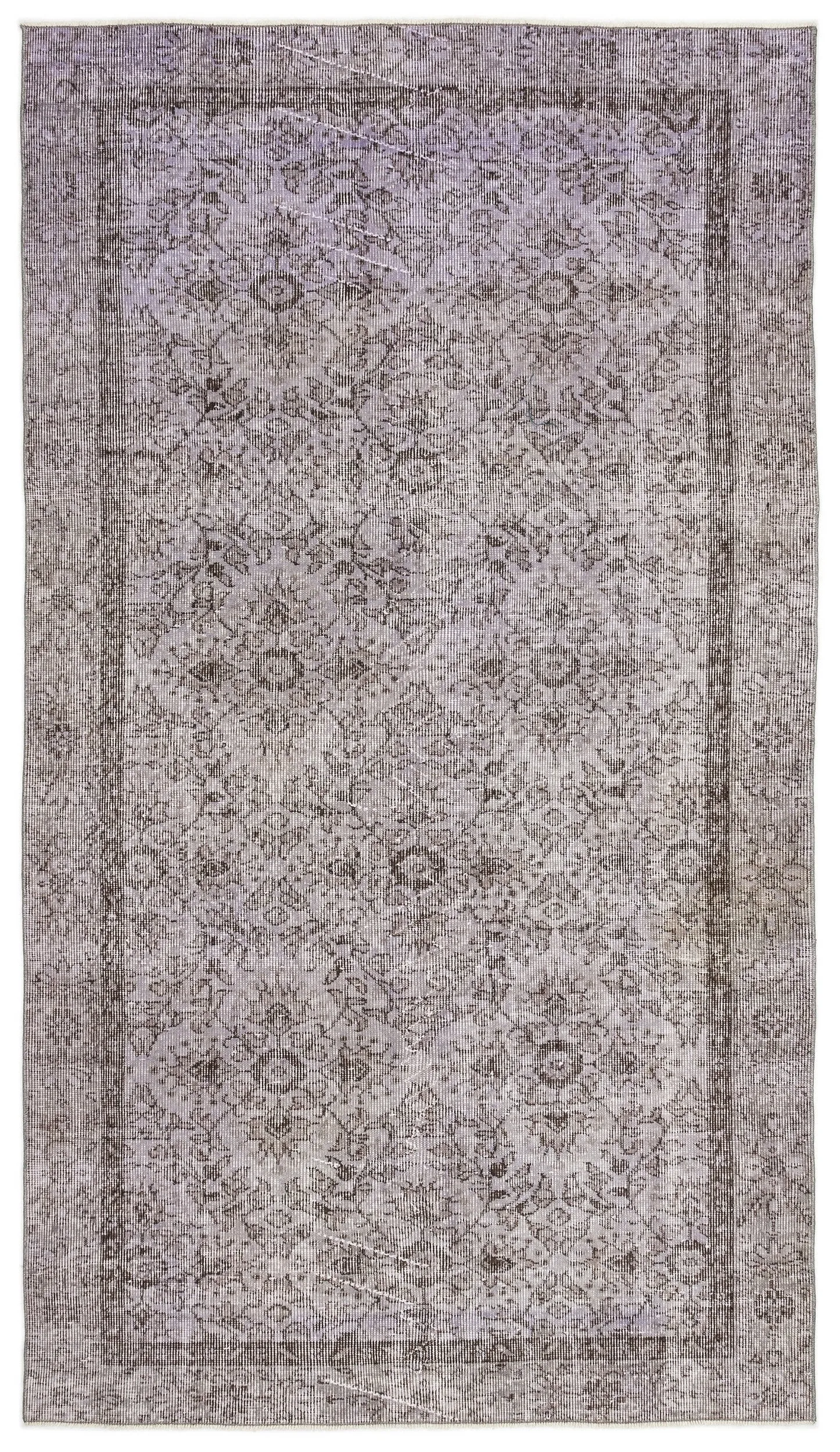 Retro Design Purple Over Dyed Vintage Rug 4'8'' x 8'2'' ft 142 x 250 cm