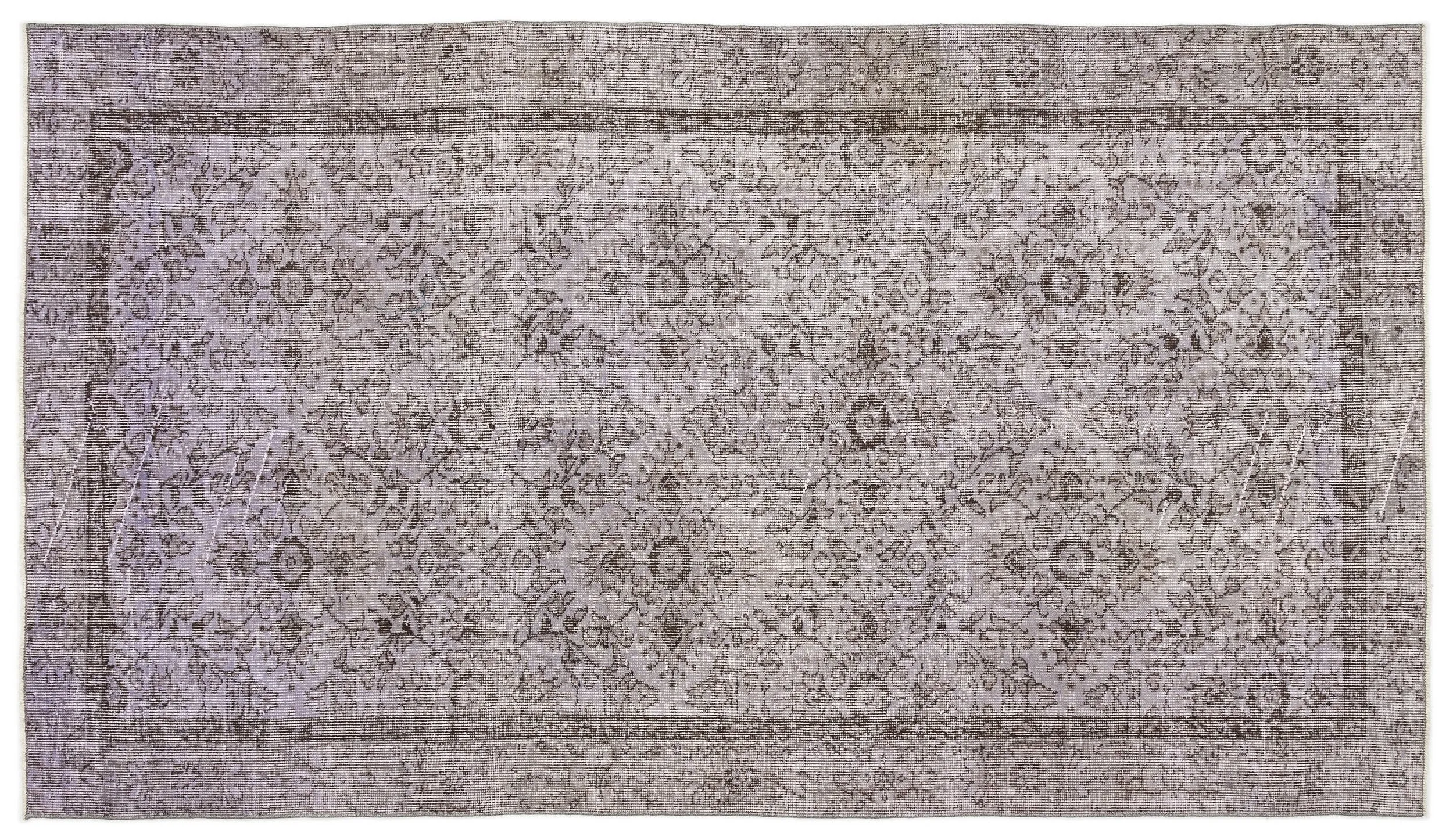 Retro Design Purple Over Dyed Vintage Rug 4'8'' x 8'2'' ft 142 x 250 cm