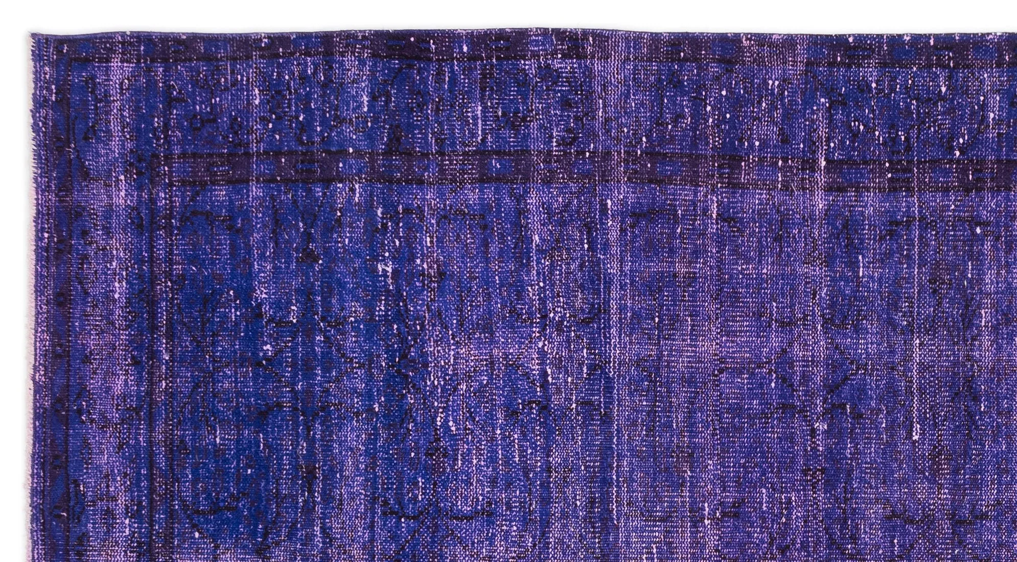 Retro Design Purple Over Dyed Vintage Rug 5'1'' x 9'4'' ft 155 x 285 cm