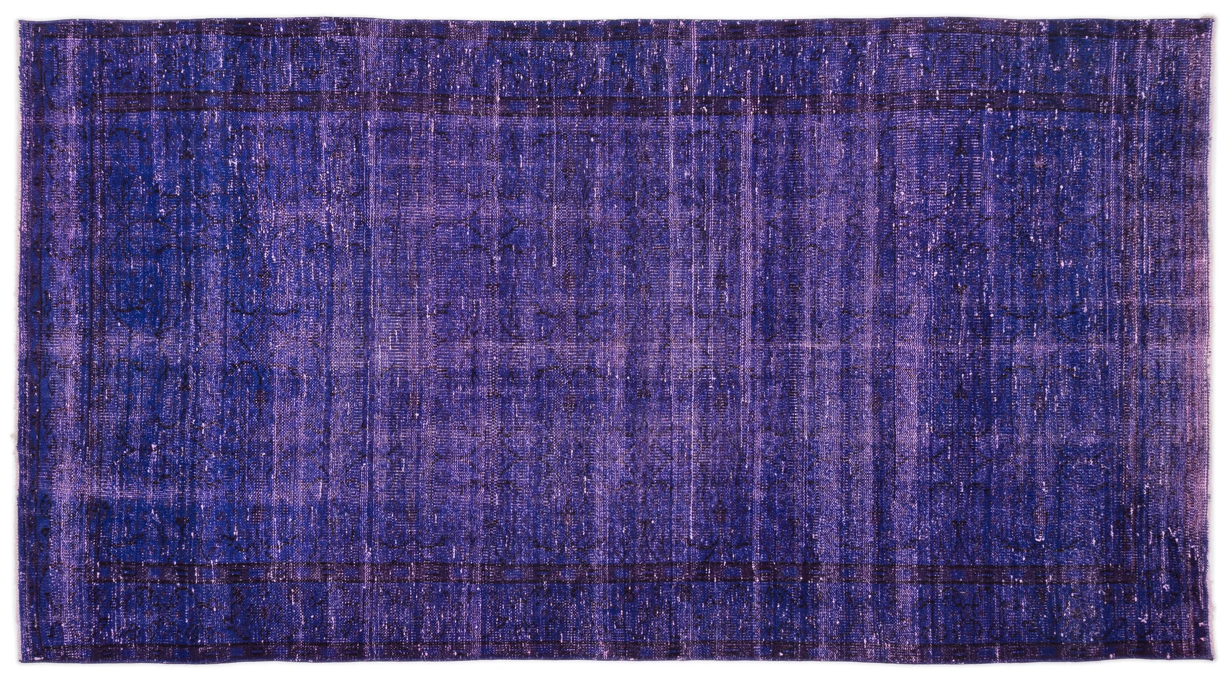 Retro Design Purple Over Dyed Vintage Rug 5'1'' x 9'4'' ft 155 x 285 cm