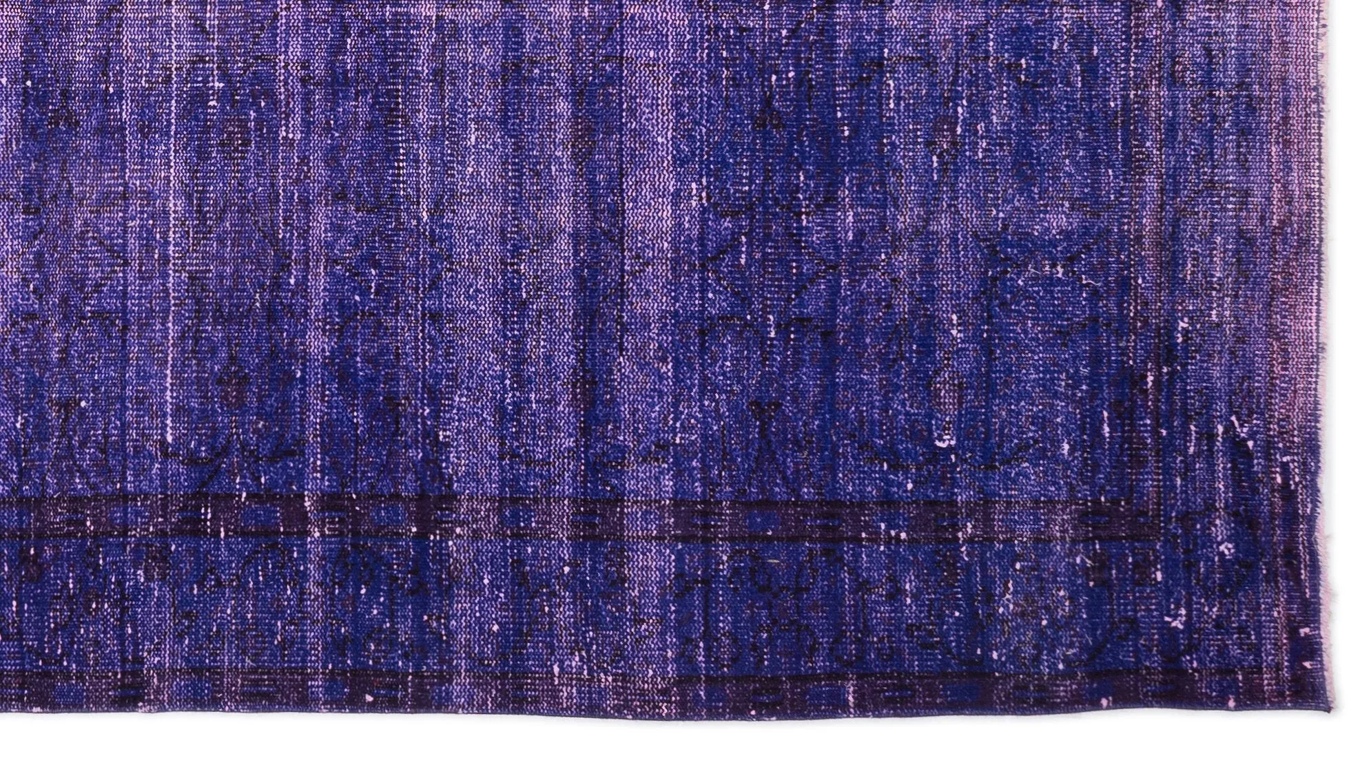 Retro Design Purple Over Dyed Vintage Rug 5'1'' x 9'4'' ft 155 x 285 cm