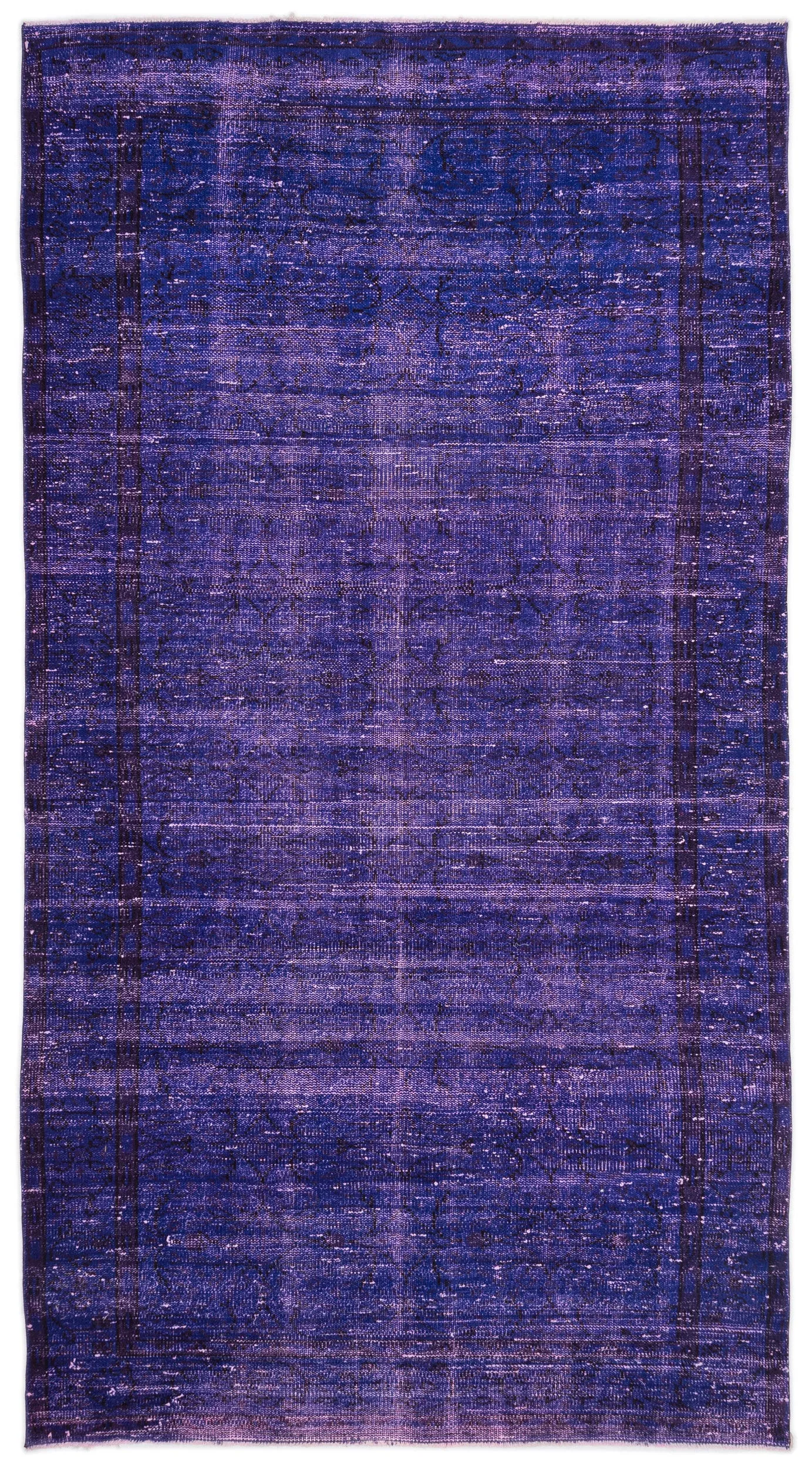 Retro Design Purple Over Dyed Vintage Rug 5'1'' x 9'4'' ft 155 x 285 cm