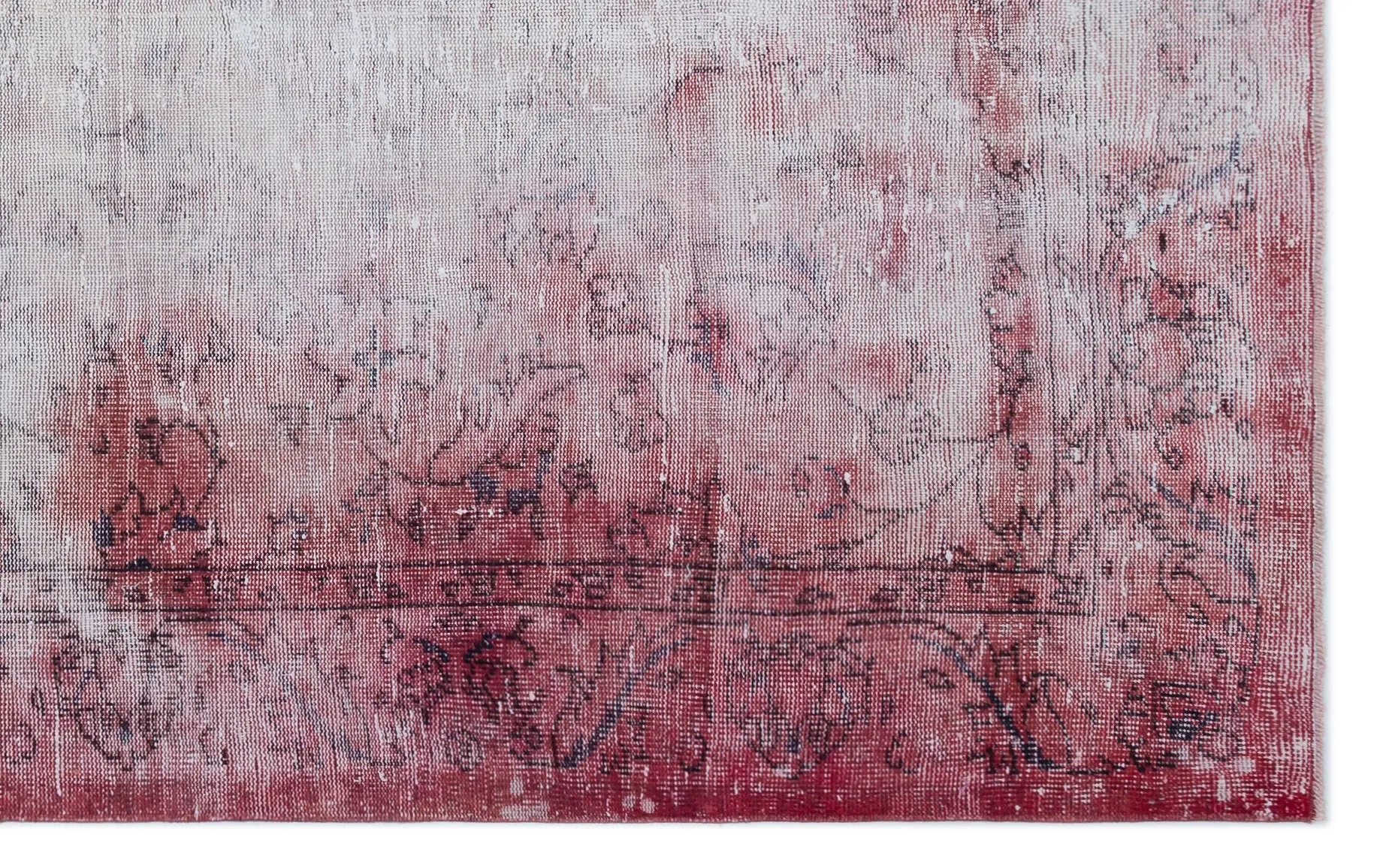 Retro Design Red Over Dyed Vintage Rug 5'5'' x 8'4'' ft 164 x 255 cm