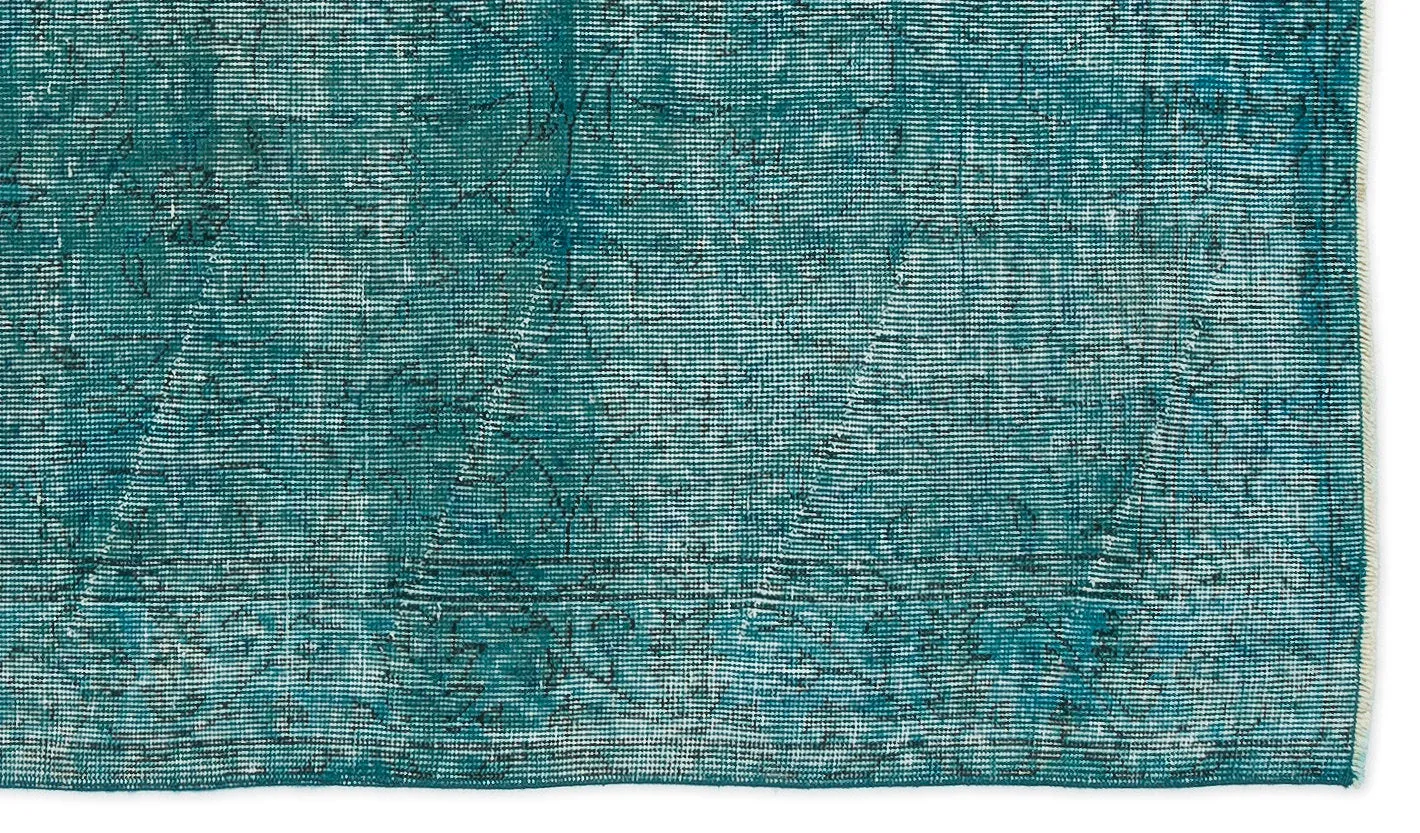 Retro Design Stone Blue Over Dyed Vintage Rug 3'10'' x 6'9'' ft 118 x 207 cm