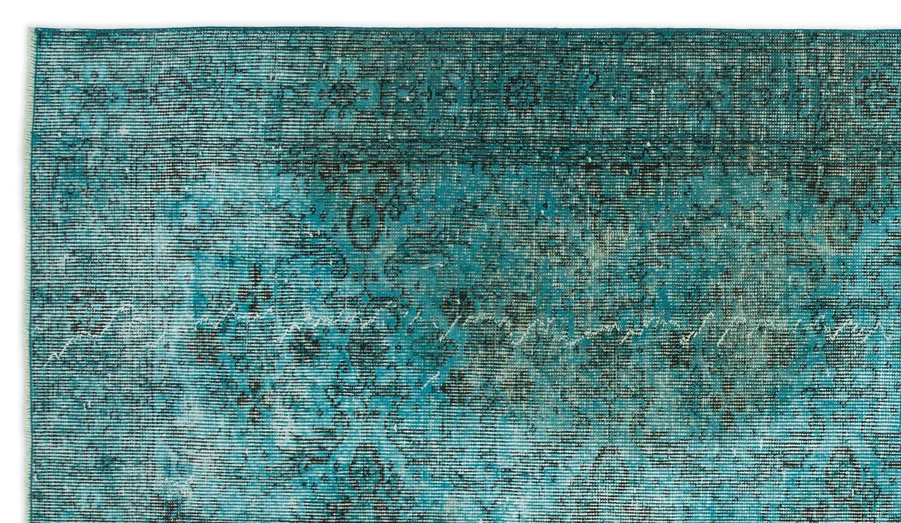 Retro Design Stone Blue Over Dyed Vintage Rug 4'10'' x 8'8'' ft 148 x 265 cm
