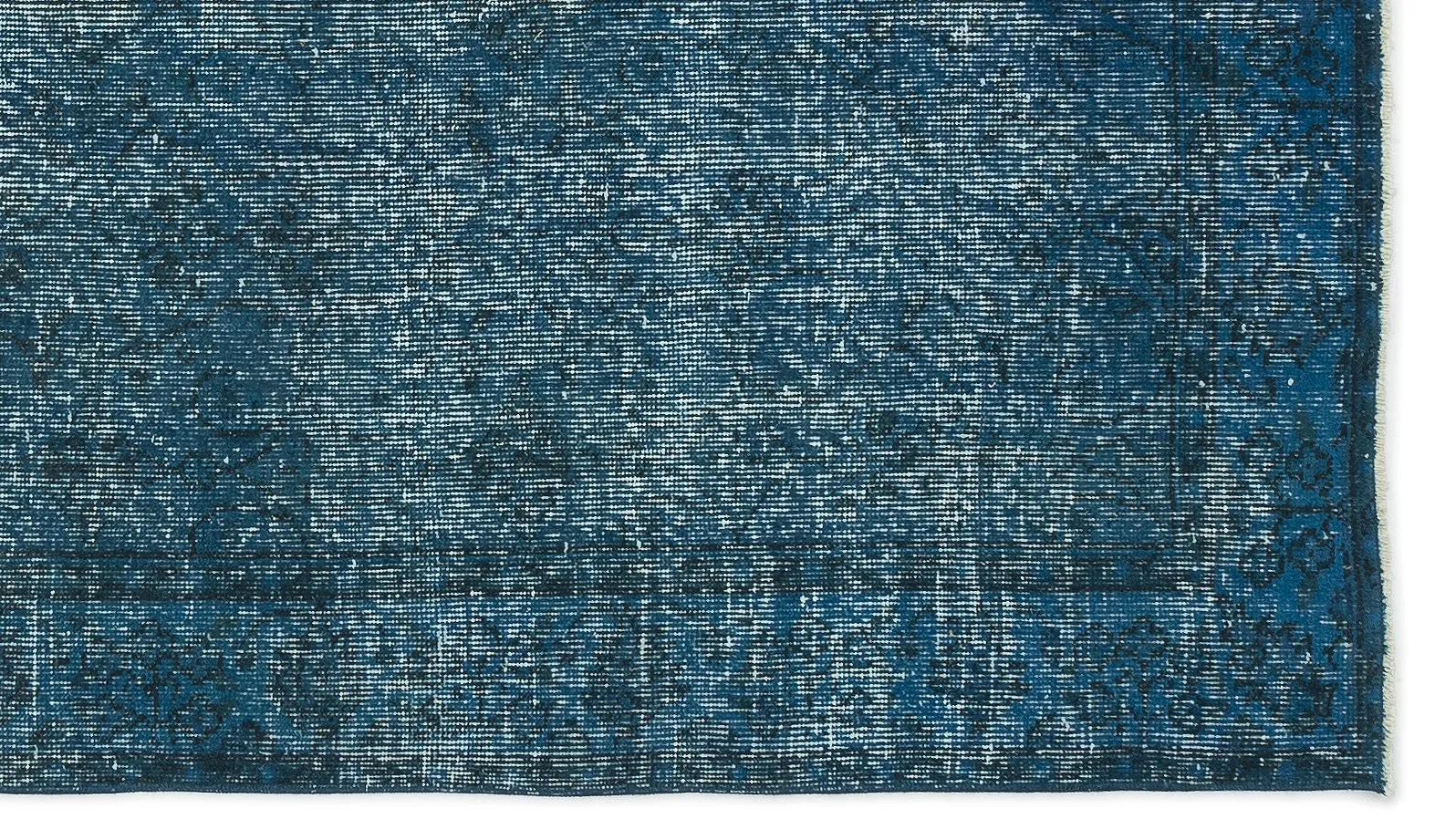 Retro Design Stone Blue Over Dyed Vintage Rug 4'5'' x 7'6'' ft 135 x 229 cm